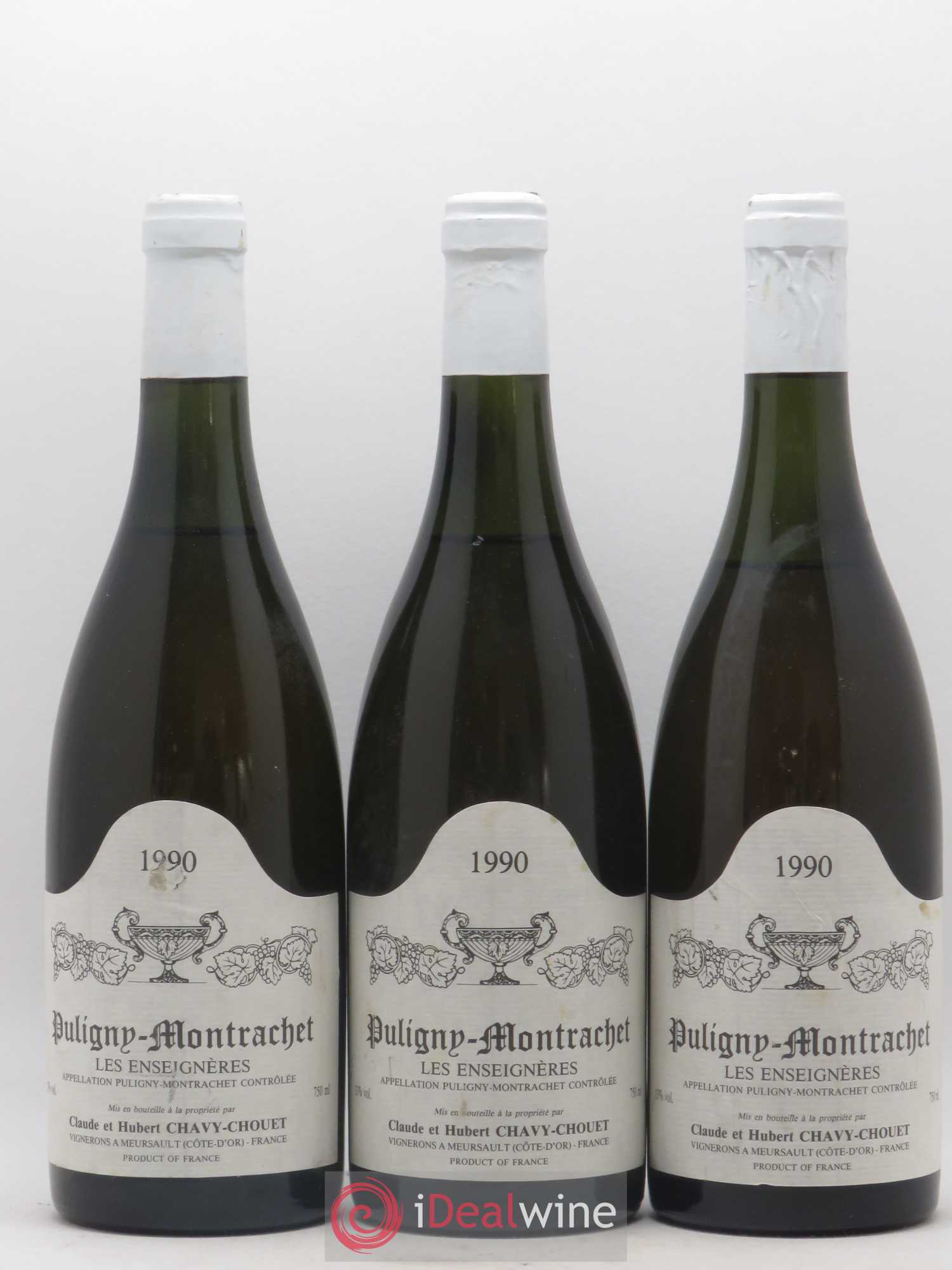 Puligny-Montrachet Les Enseignères Chavy-Chouet 1990 - Lot de 3 bouteilles - 0