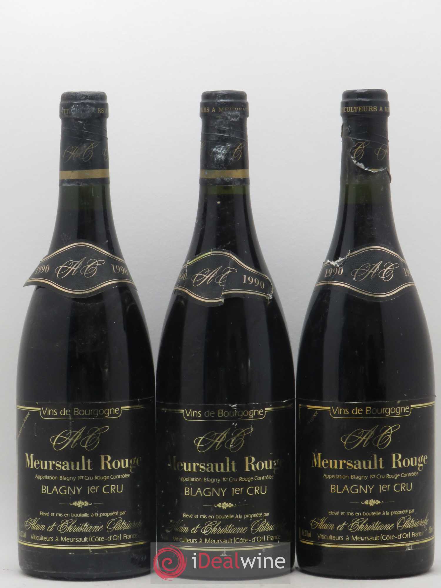 Meursault Blagny 1er cru Patriarche 1990 - Posten von 3 Flaschen - 0