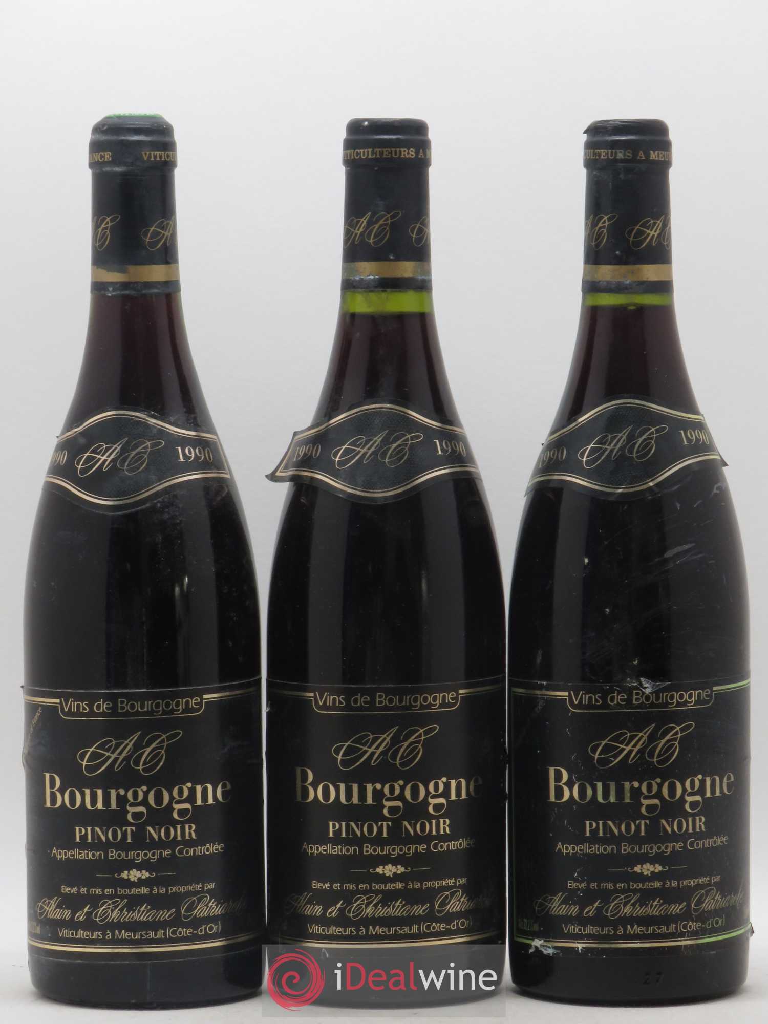 Bourgogne Patriarche 1990 - Lot de 3 bouteilles - 0