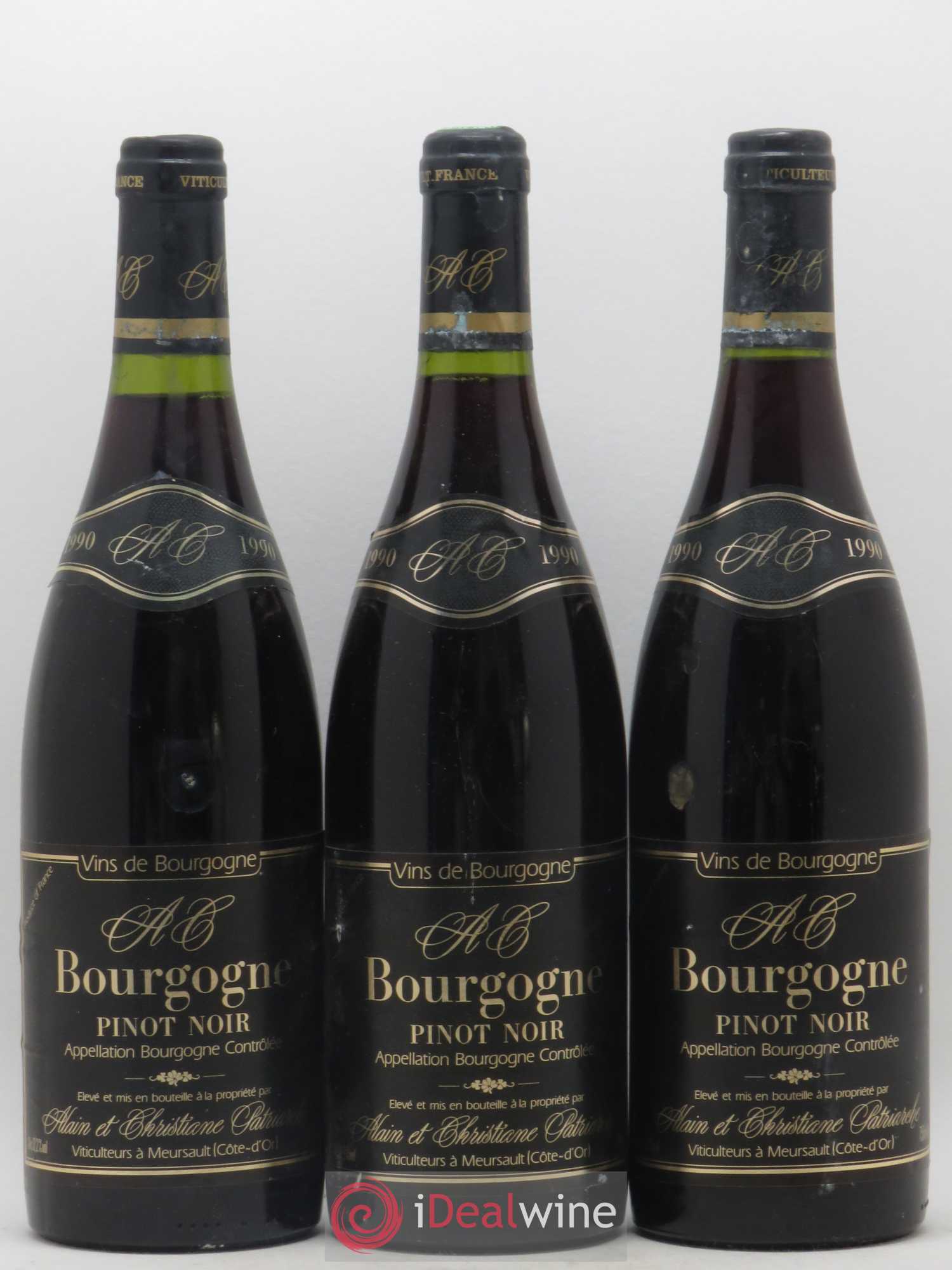 Bourgogne Patriarche 1990 - Lot de 3 bouteilles - 0