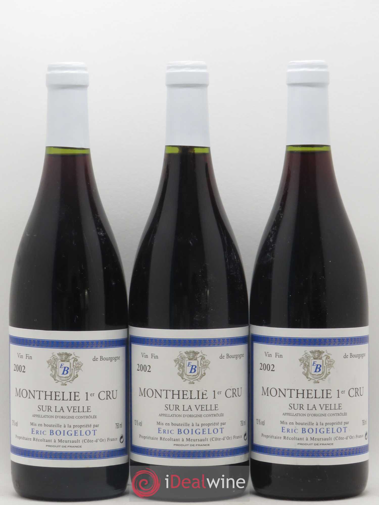 Monthélie 1er Cru Sur la Velle Boigelot 2002 - Posten von 6 Flaschen - 2