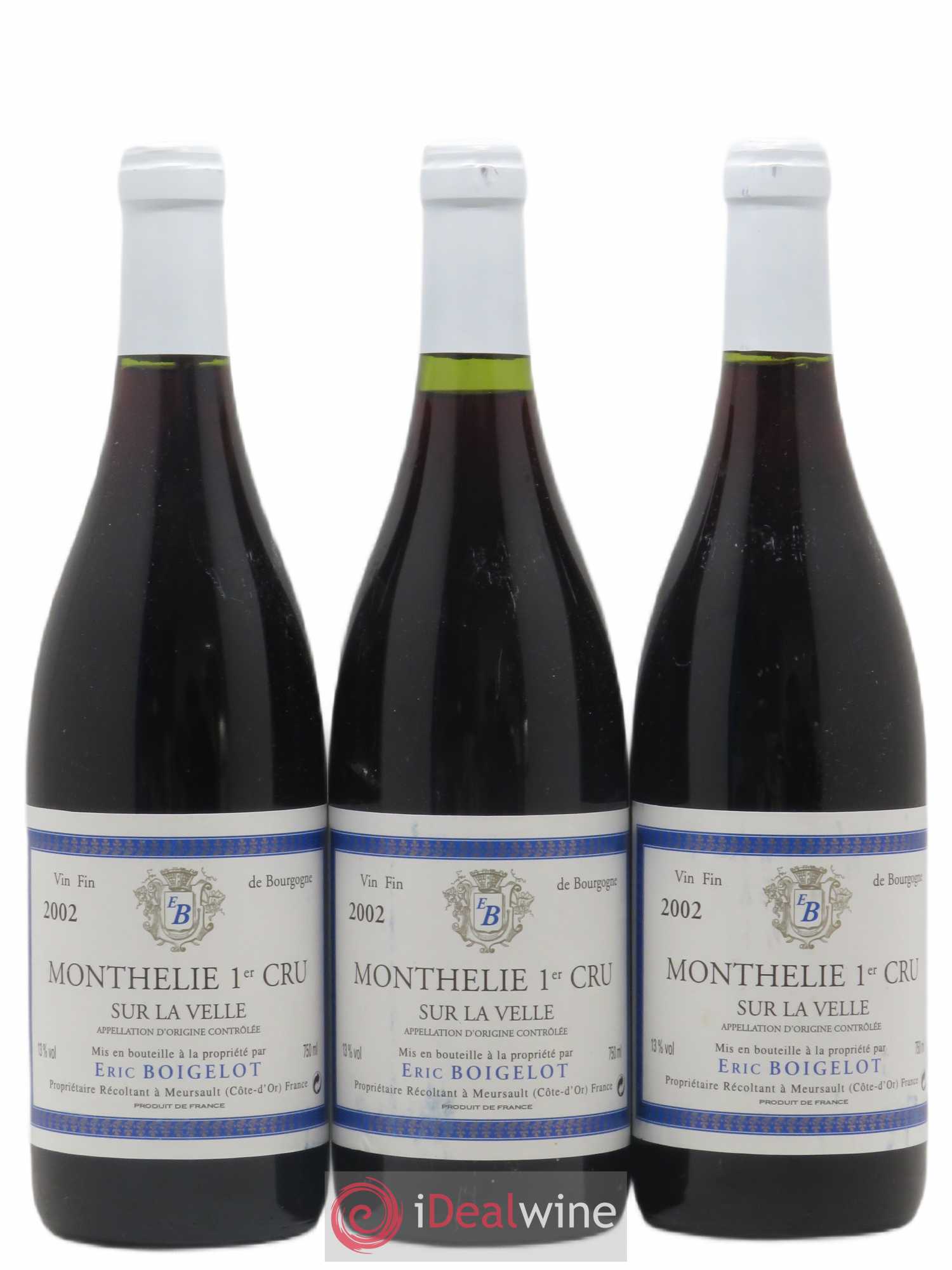 Monthélie 1er Cru Sur la Velle Boigelot 2002 - Posten von 3 Flaschen - 0