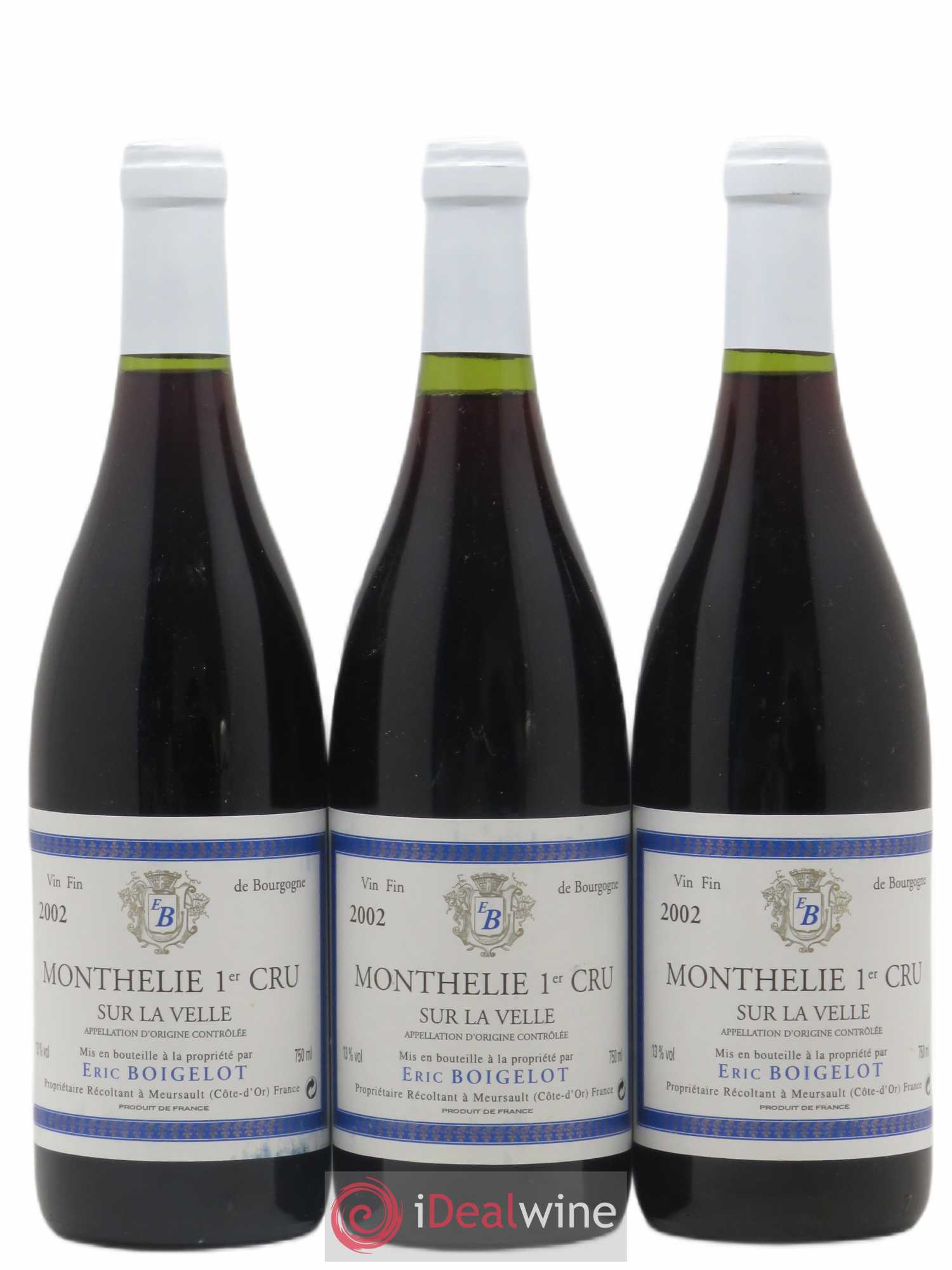 Monthélie 1er Cru Sur la Velle Boigelot 2002 - Posten von 3 Flaschen - 0