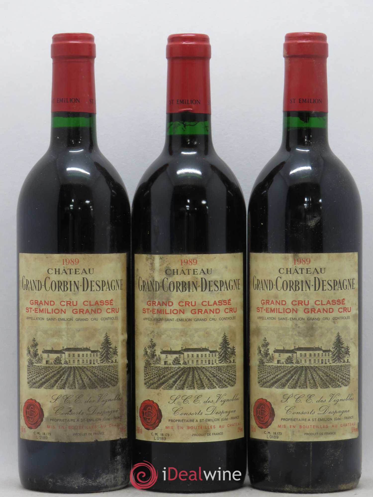 Château Grand Corbin Despagne Grand Cru Classé 1989 - Lot de 6 bouteilles - 1