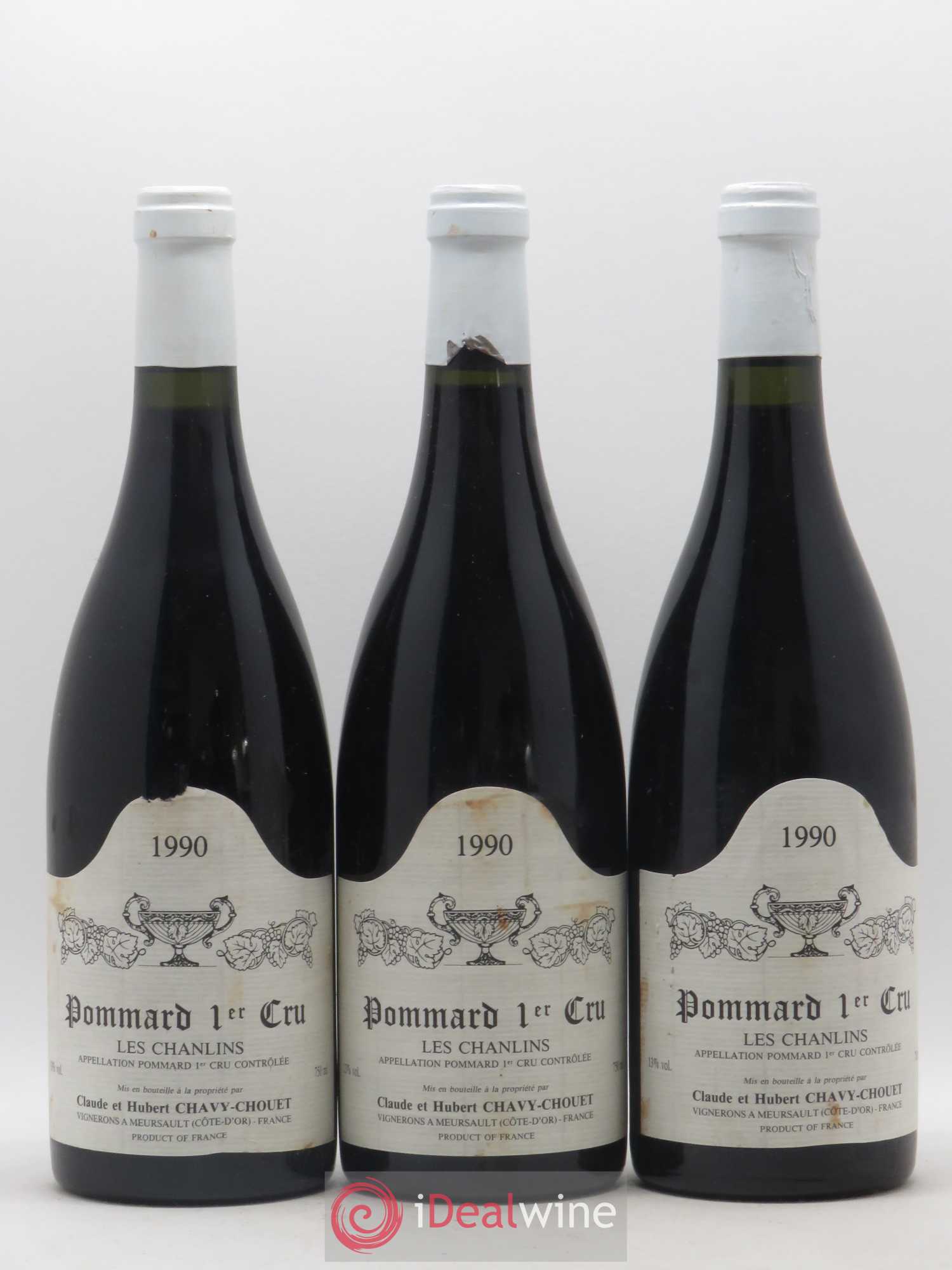Pommard 1er Cru Les Chanlins Chavy-Chouet 1990 - Lot de 3 bouteilles - 0