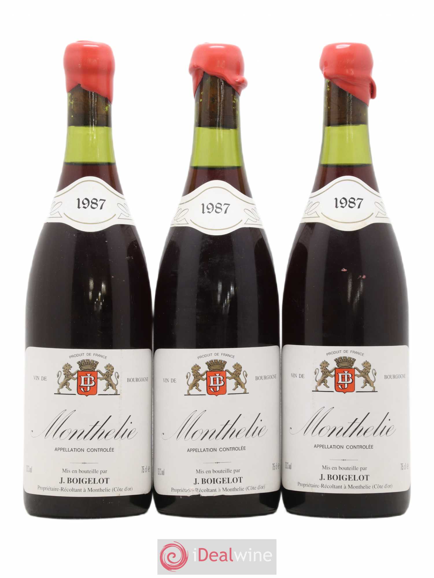 Monthélie Boigelot 1987 - Lot de 3 bouteilles - 0