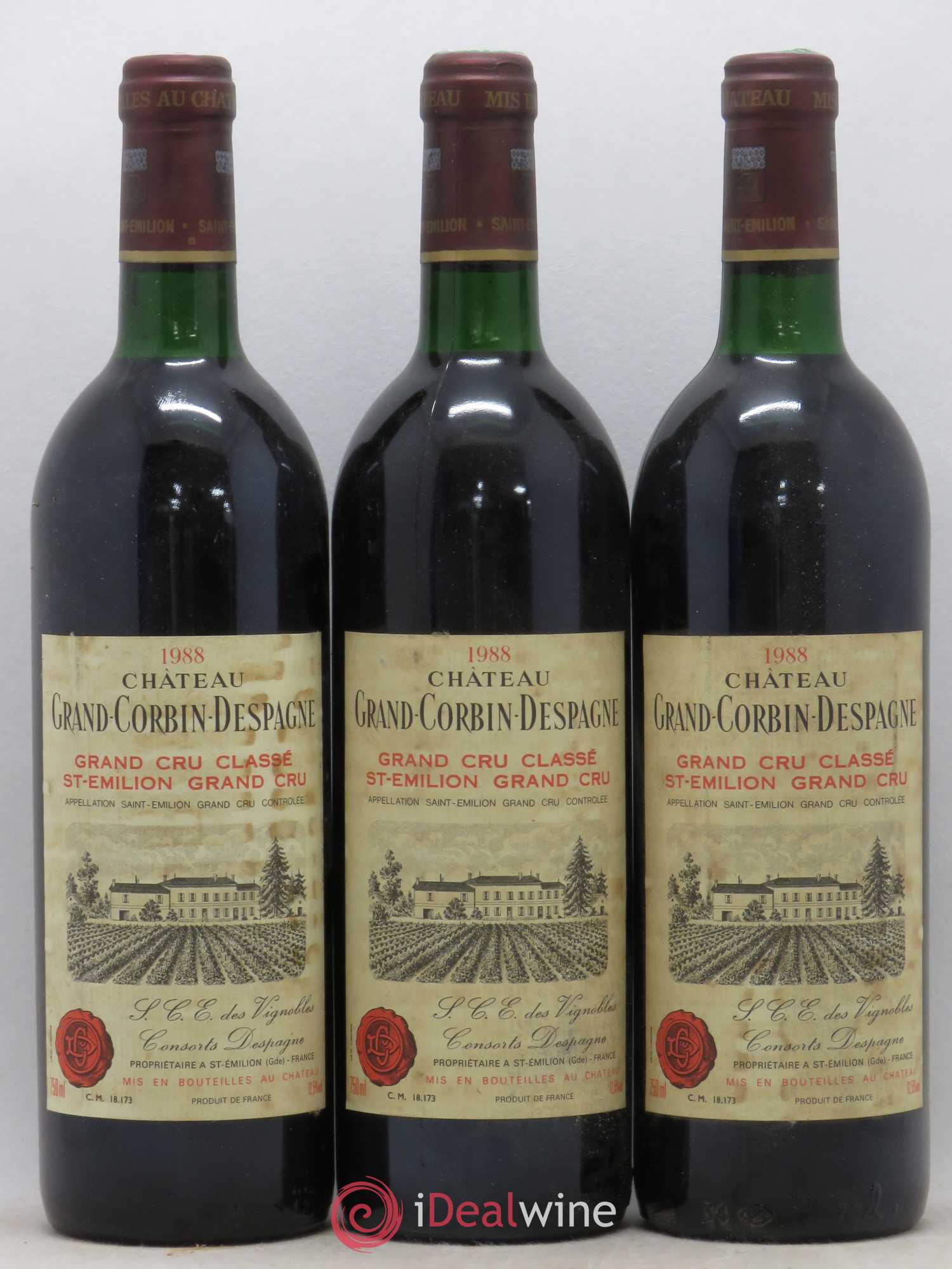Château Grand Corbin Despagne Grand Cru Classé 1988 - Lot de 6 bouteilles - 2
