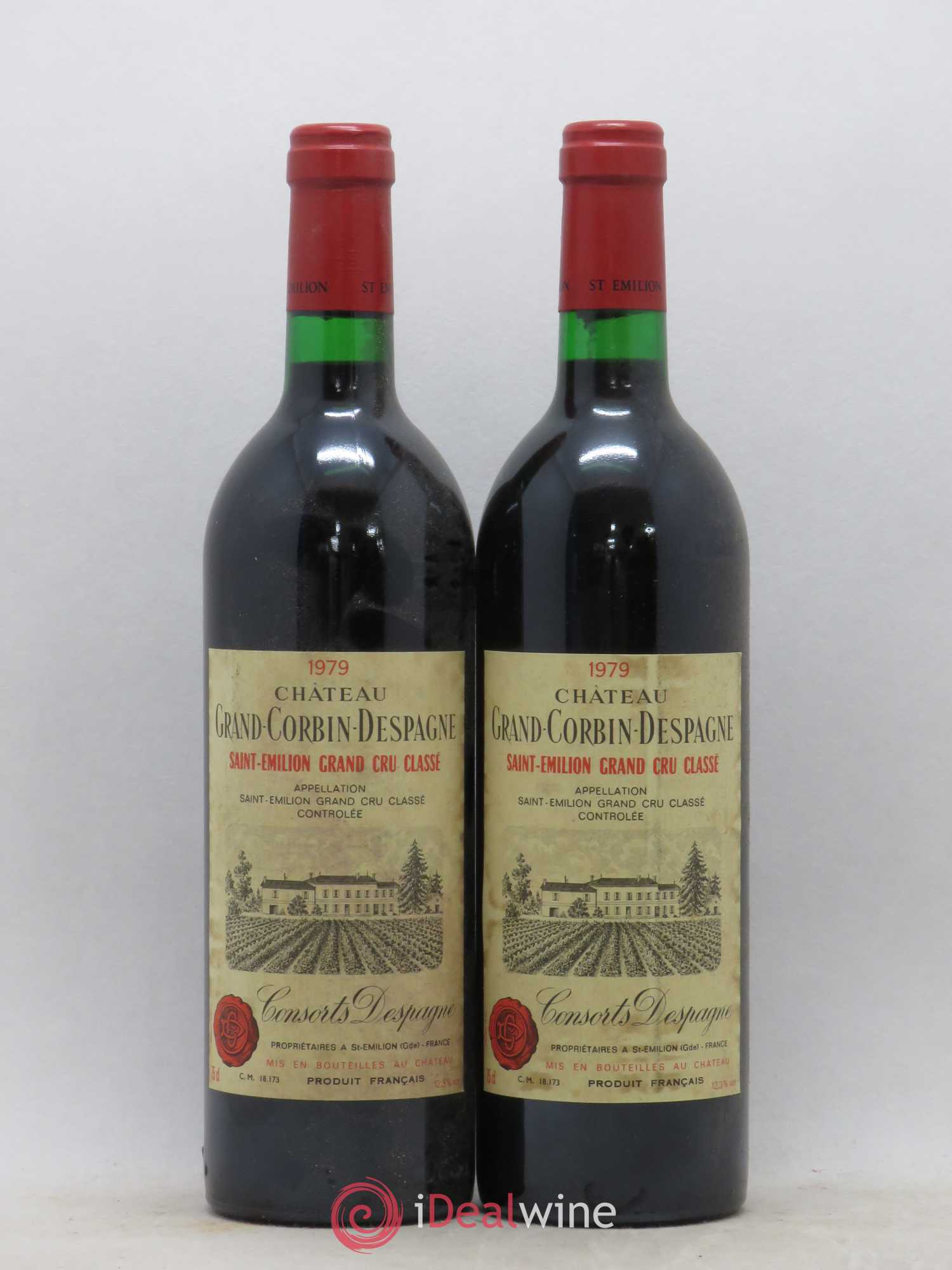 Château Grand Corbin Despagne Grand Cru Classé 1979 - Lot de 2 bouteilles - 0