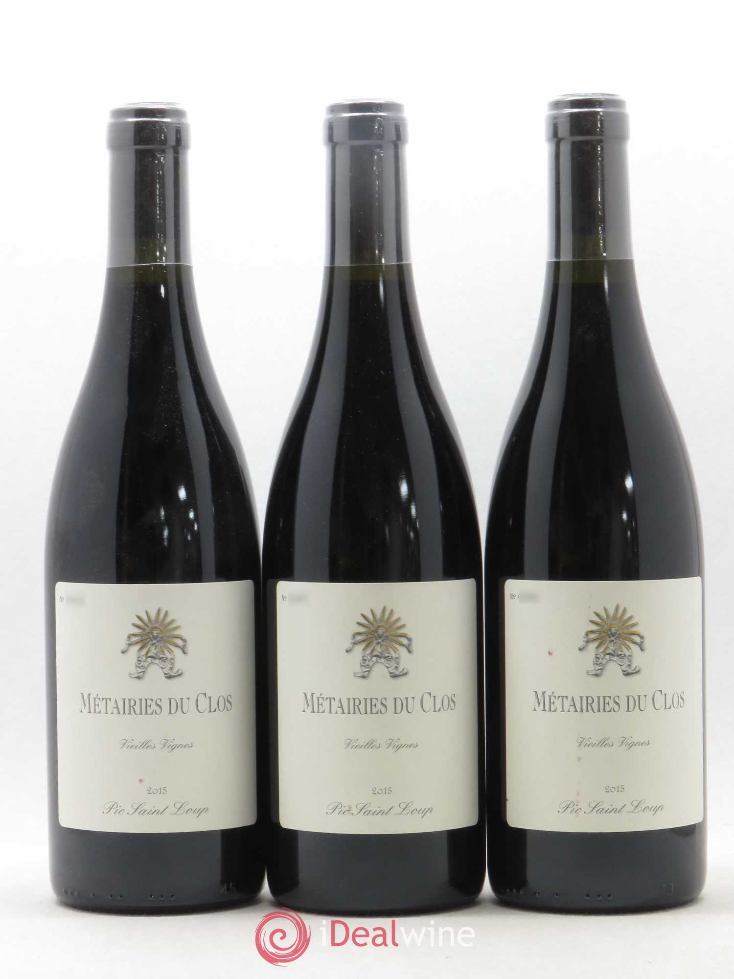 Pic Saint-Loup Les Métairies du Clos Vieilles Vignes Christophe Peyrus et Françoise Julien 2015 - Lot de 3 bouteilles - 0