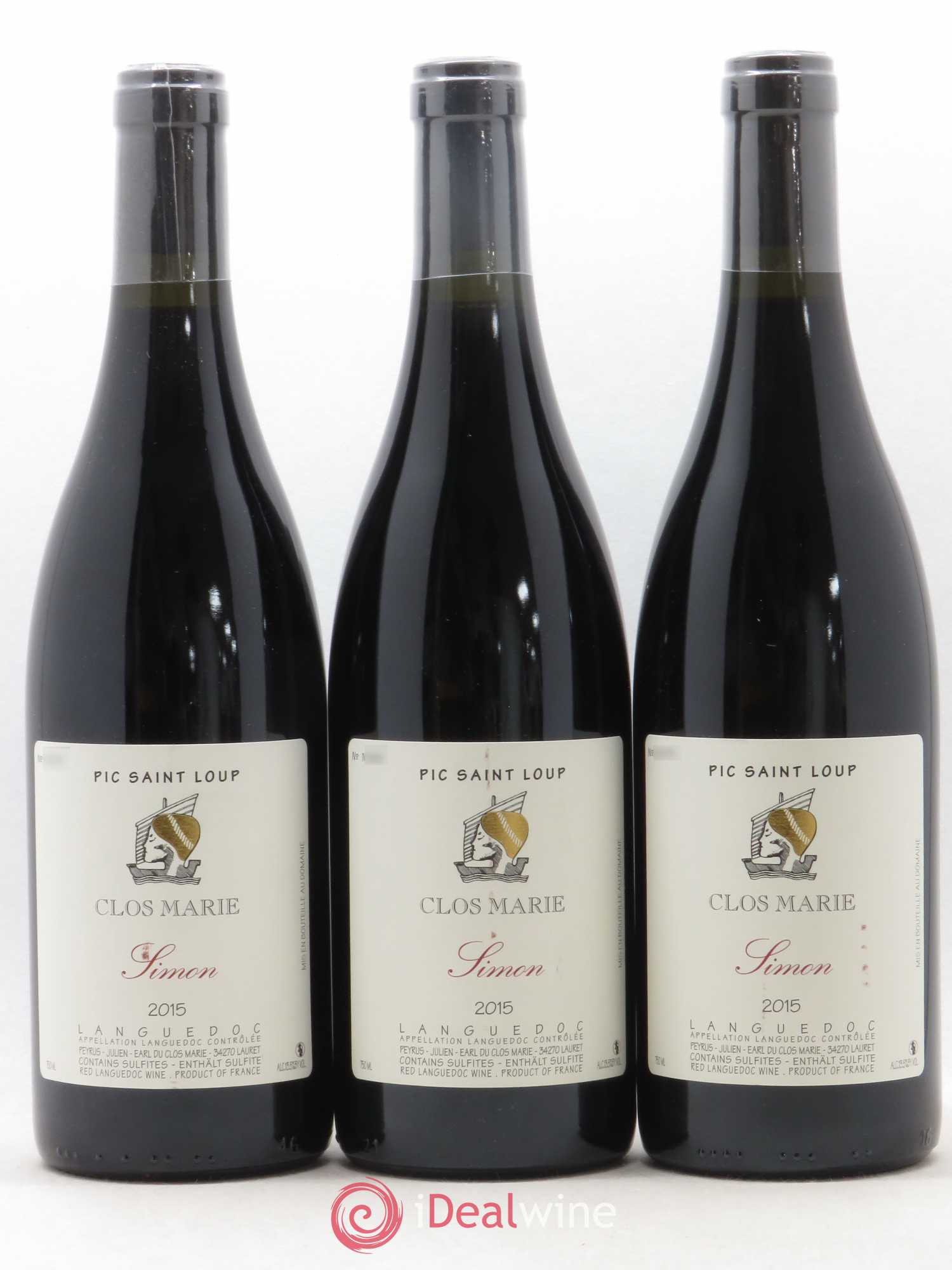 Pic Saint-Loup Clos Marie Cuvée Simon Christophe Peyrus et Françoise Julien 2015 - Lot de 3 bouteilles - 0
