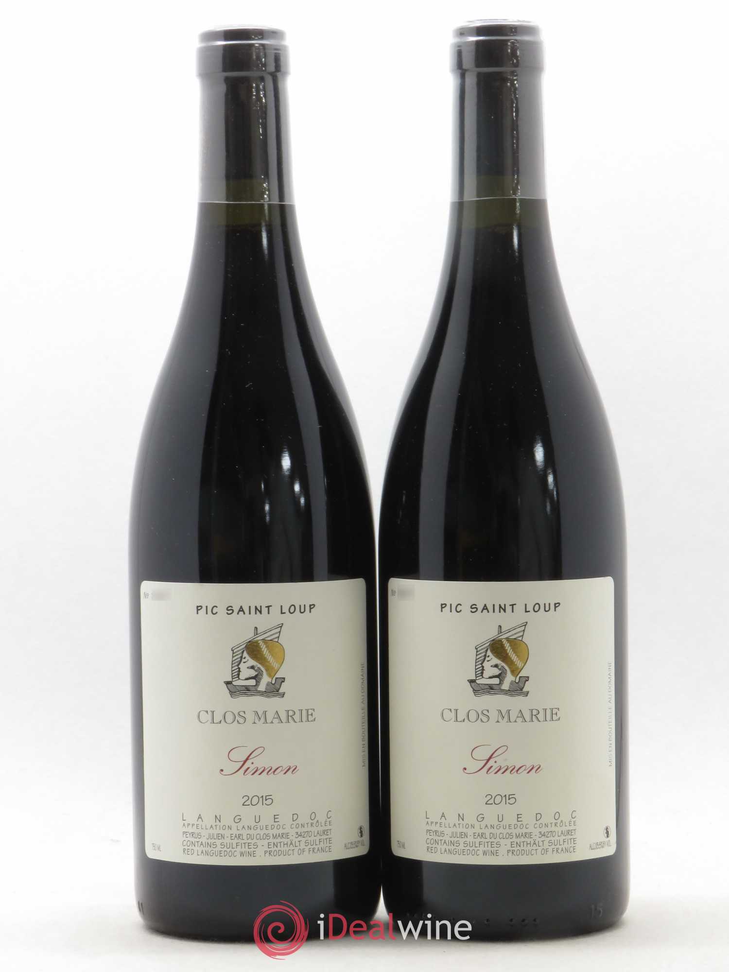 Pic Saint-Loup Clos Marie Cuvée Simon Christophe Peyrus et Françoise Julien 2015 - Lot de 2 bouteilles - 0