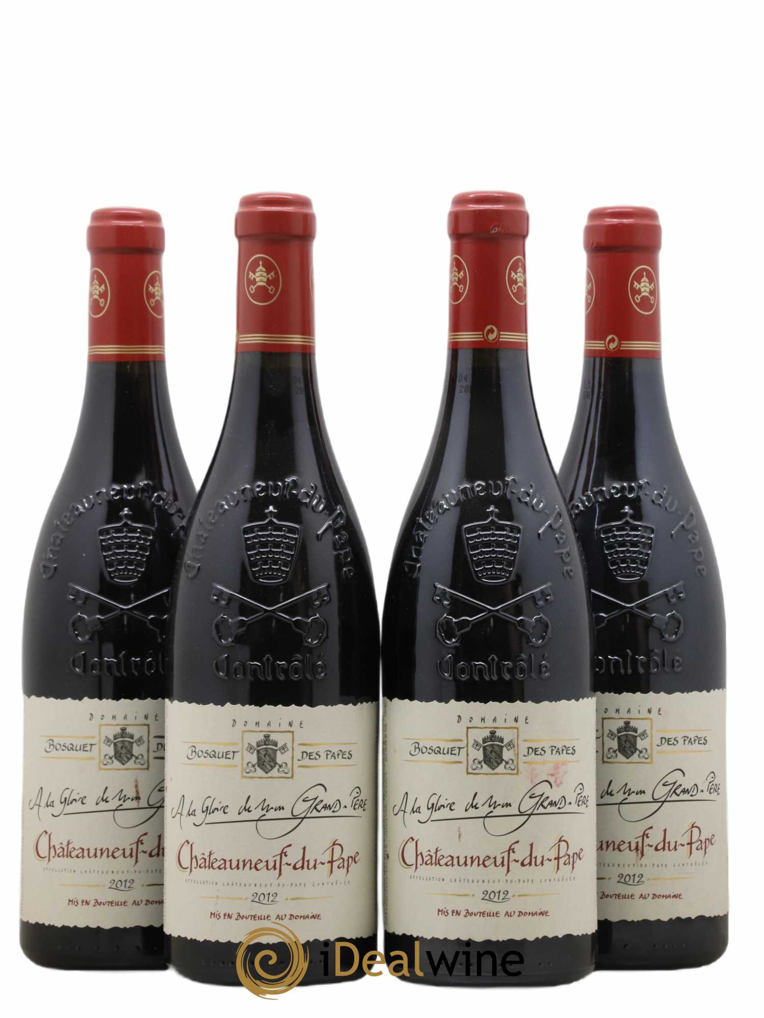 Châteauneuf-du-Pape Bosquet des Papes Famille Boiron A La Gloire De Mon Grand Pere 2012 - Lot de 4 bouteilles - 0