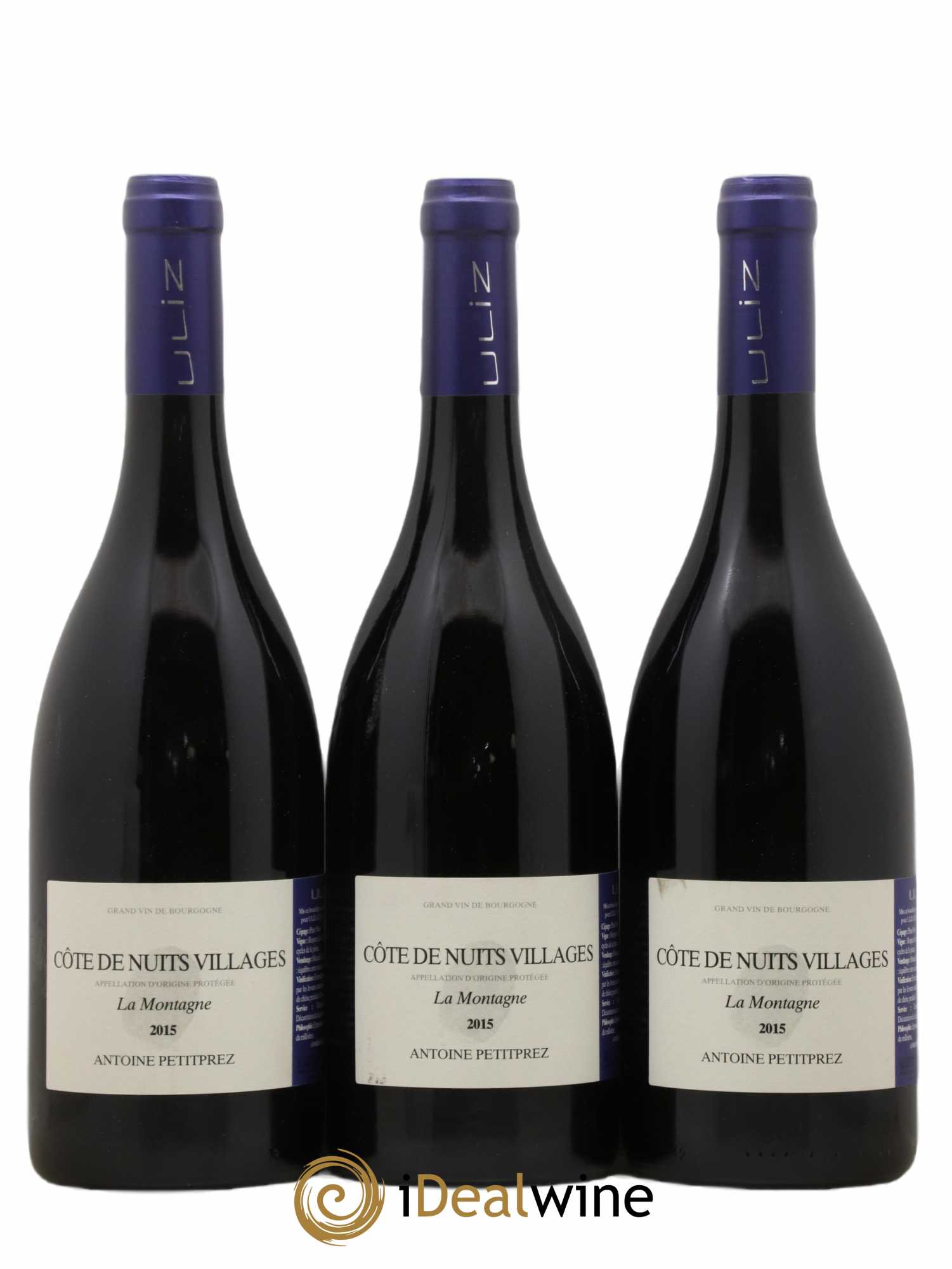 Côte de Nuits-Villages La Montagne Antoine Petitprez 2015 - Lot de 3 bouteilles - 0