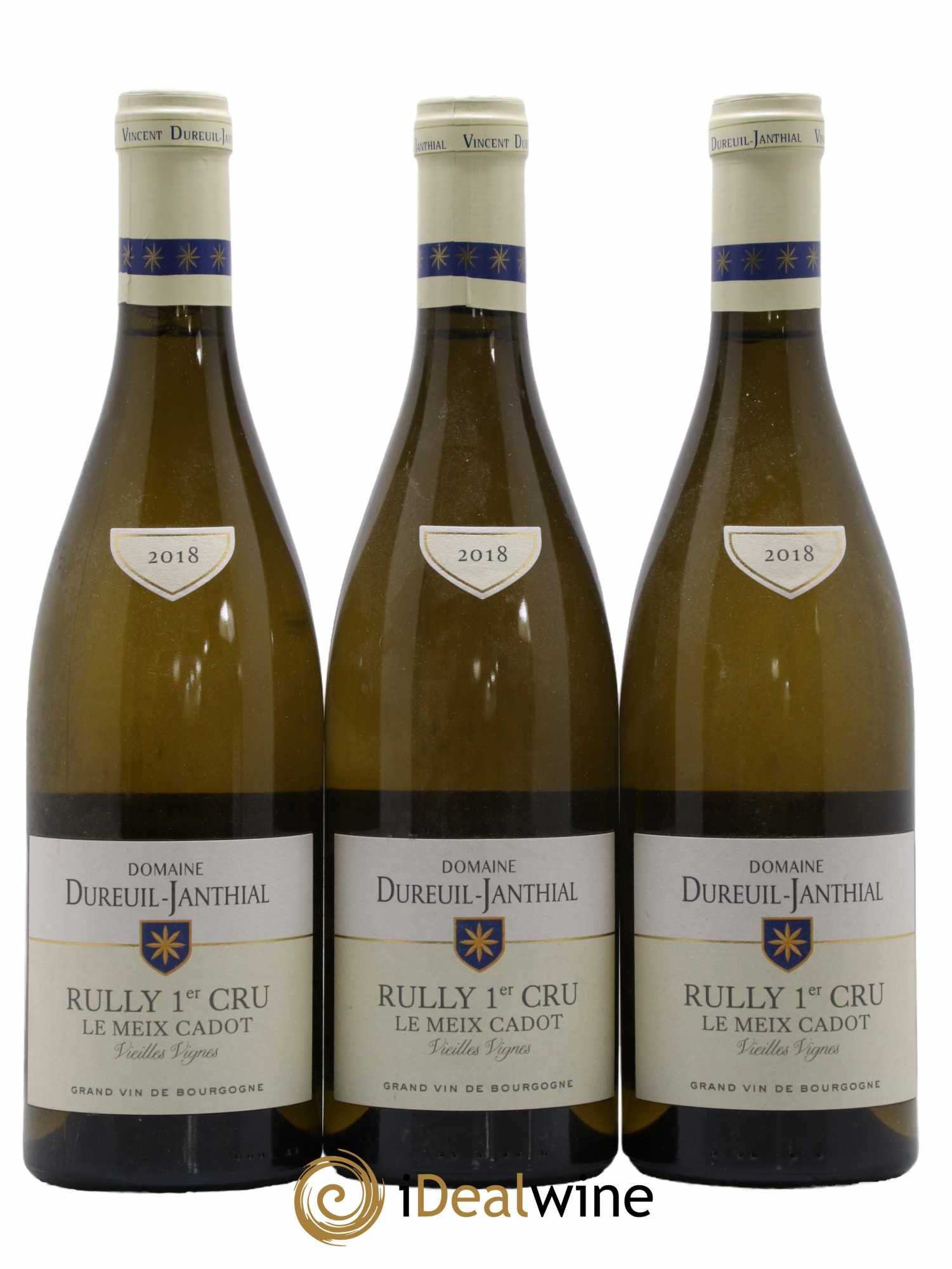 Rully 1er Cru Le Meix Cadot Vieilles Vignes Vincent Dureuil-Janthial 2018 - Lot de 3 bouteilles - 0