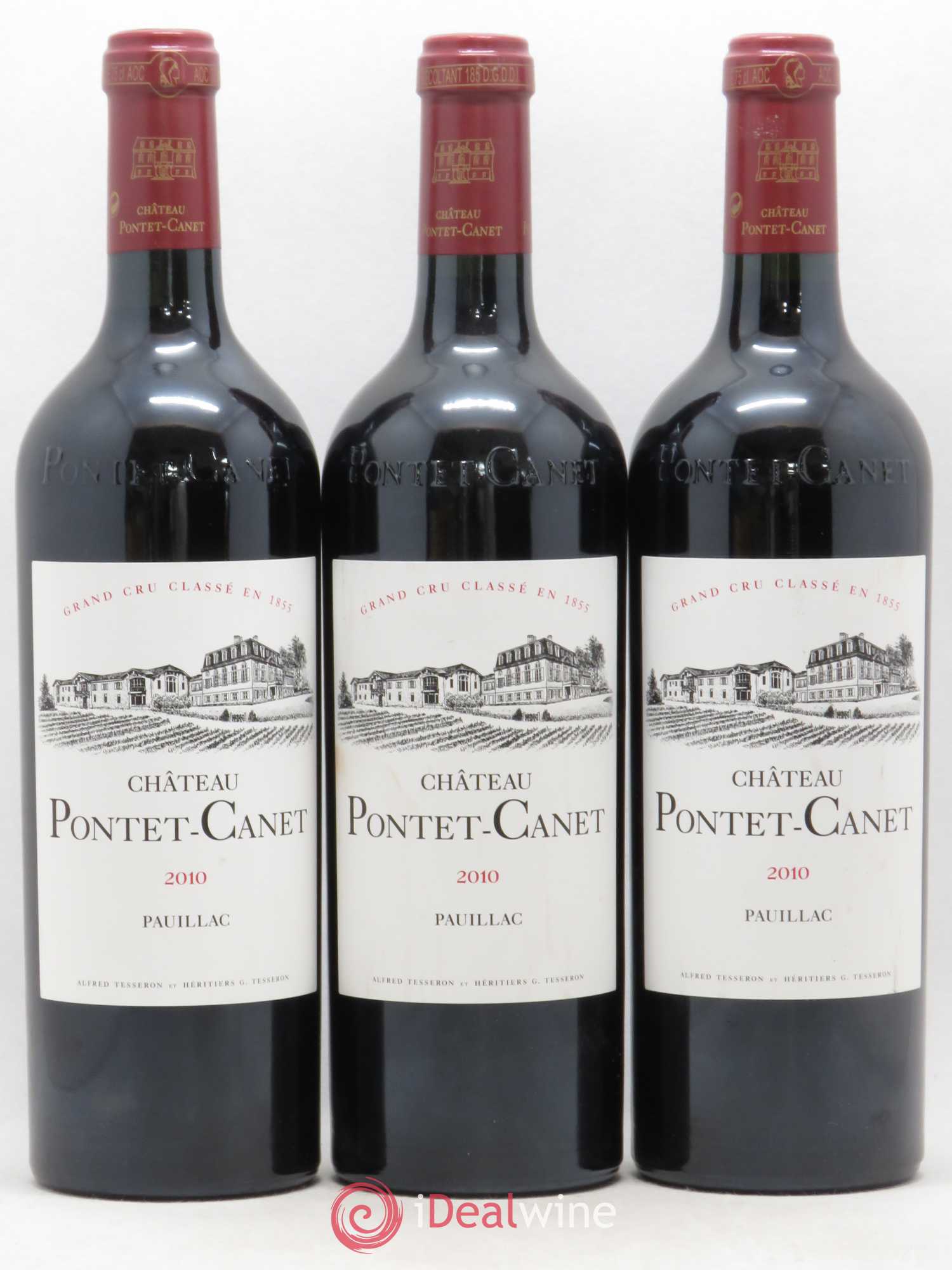 Château Pontet Canet 5ème Grand Cru Classé 2010 - Lot de 3 bouteilles - 0