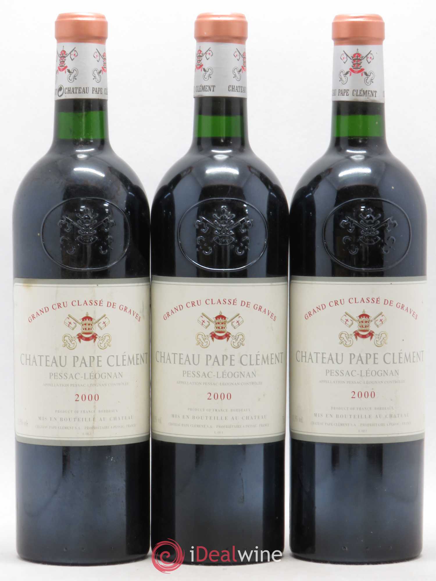Château Pape Clément Cru Classé de Graves 2000 - Lot de 3 bouteilles - 0
