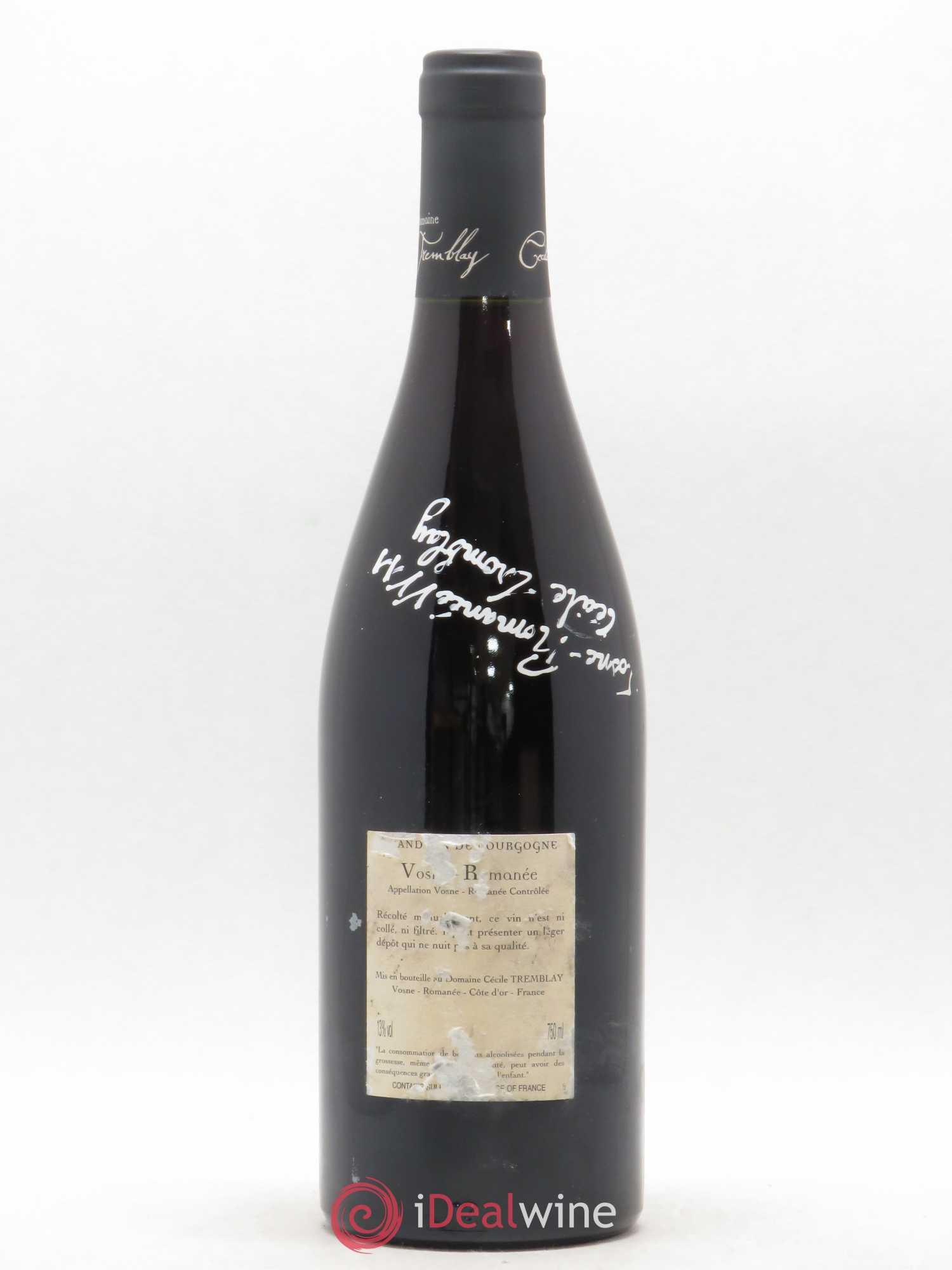 Vosne-Romanée Vieilles Vignes Cécile Tremblay 2011 - Lot de 1 bouteille - 1