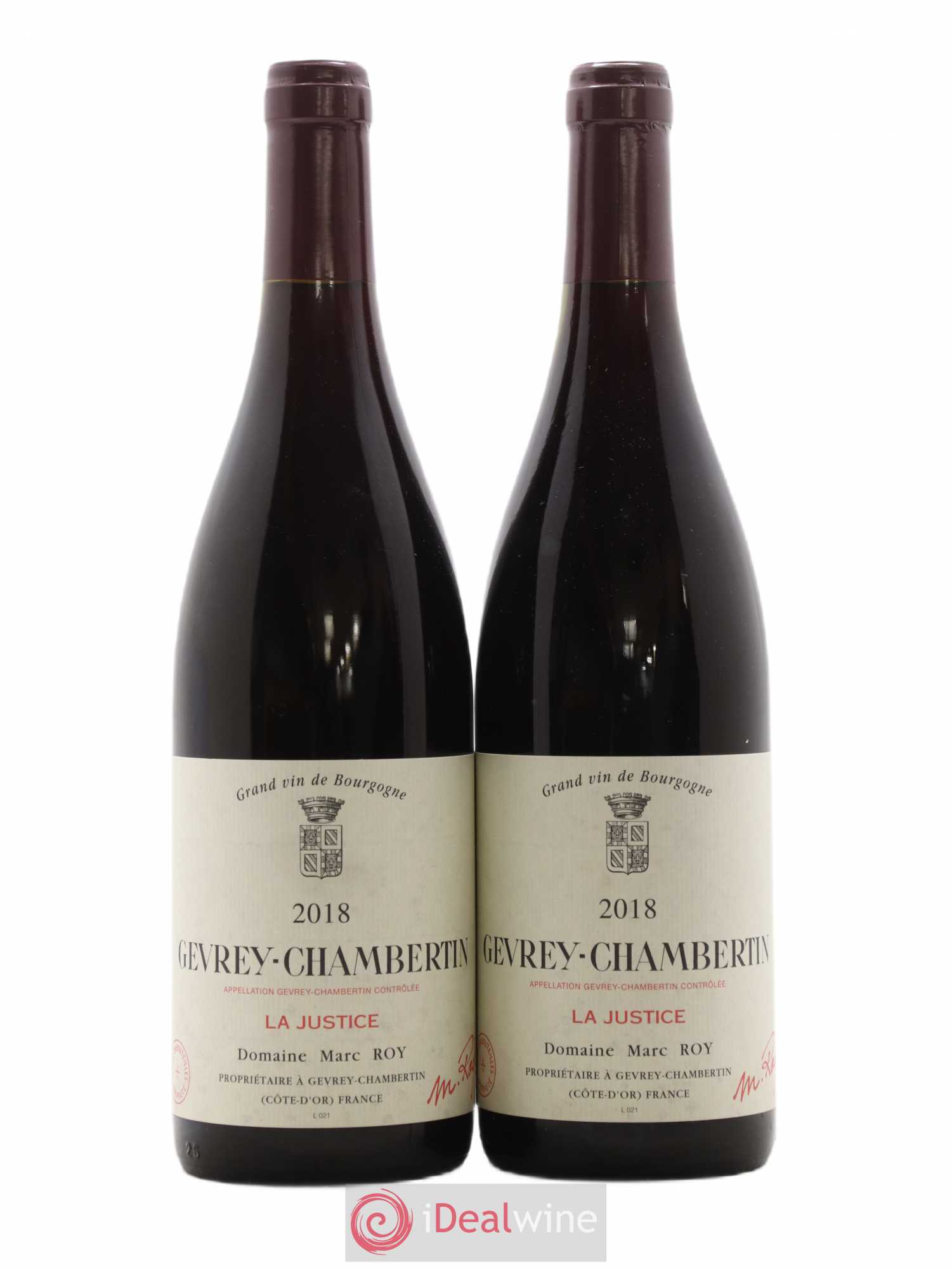 Gevrey-Chambertin La Justice Marc Roy 2018 - Posten von 2 Flaschen - 0