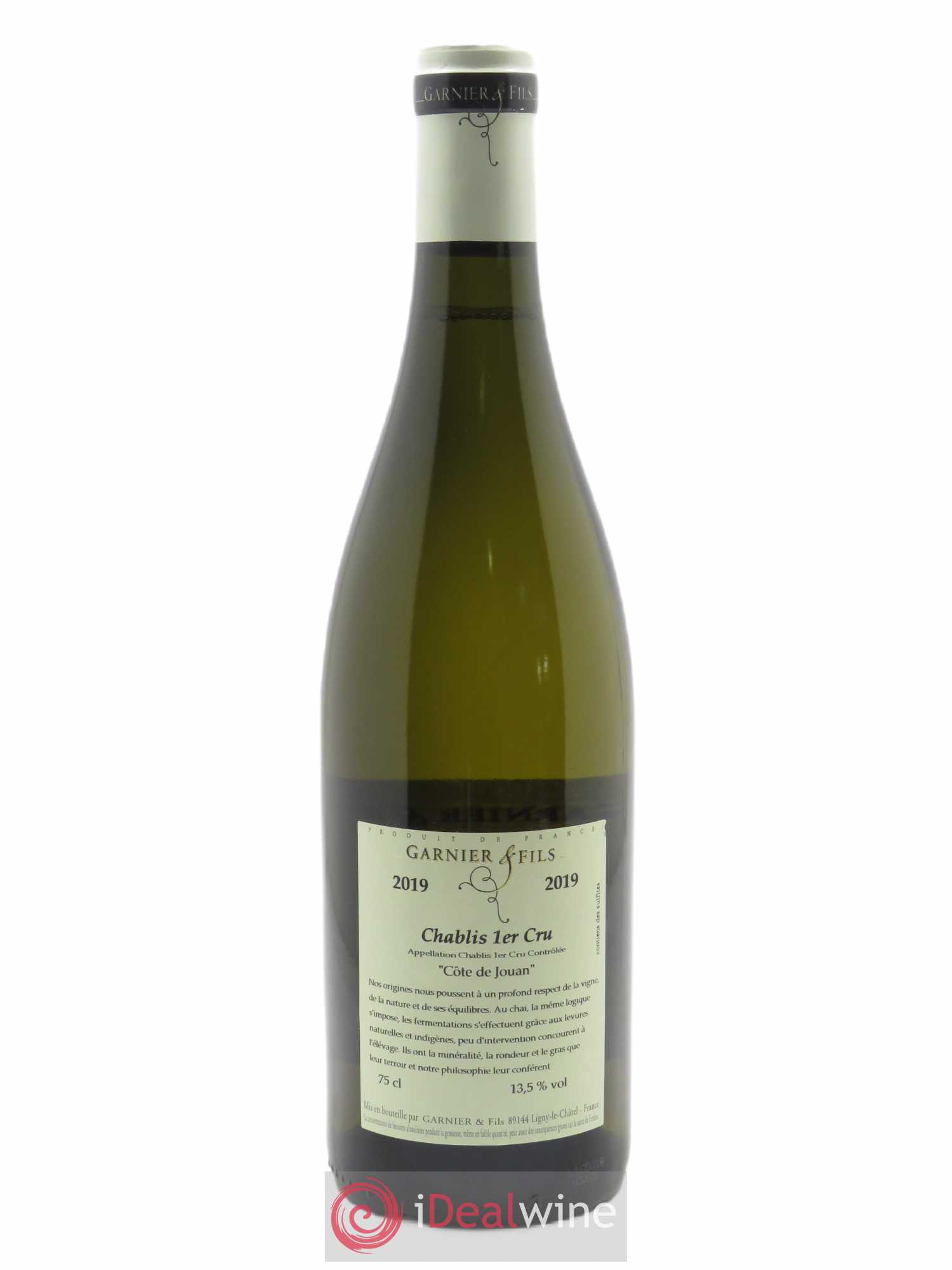 Chablis 1er Cru Côte de Jouan Garnier & Fils 2019 - Lot of 1 bottle - 1