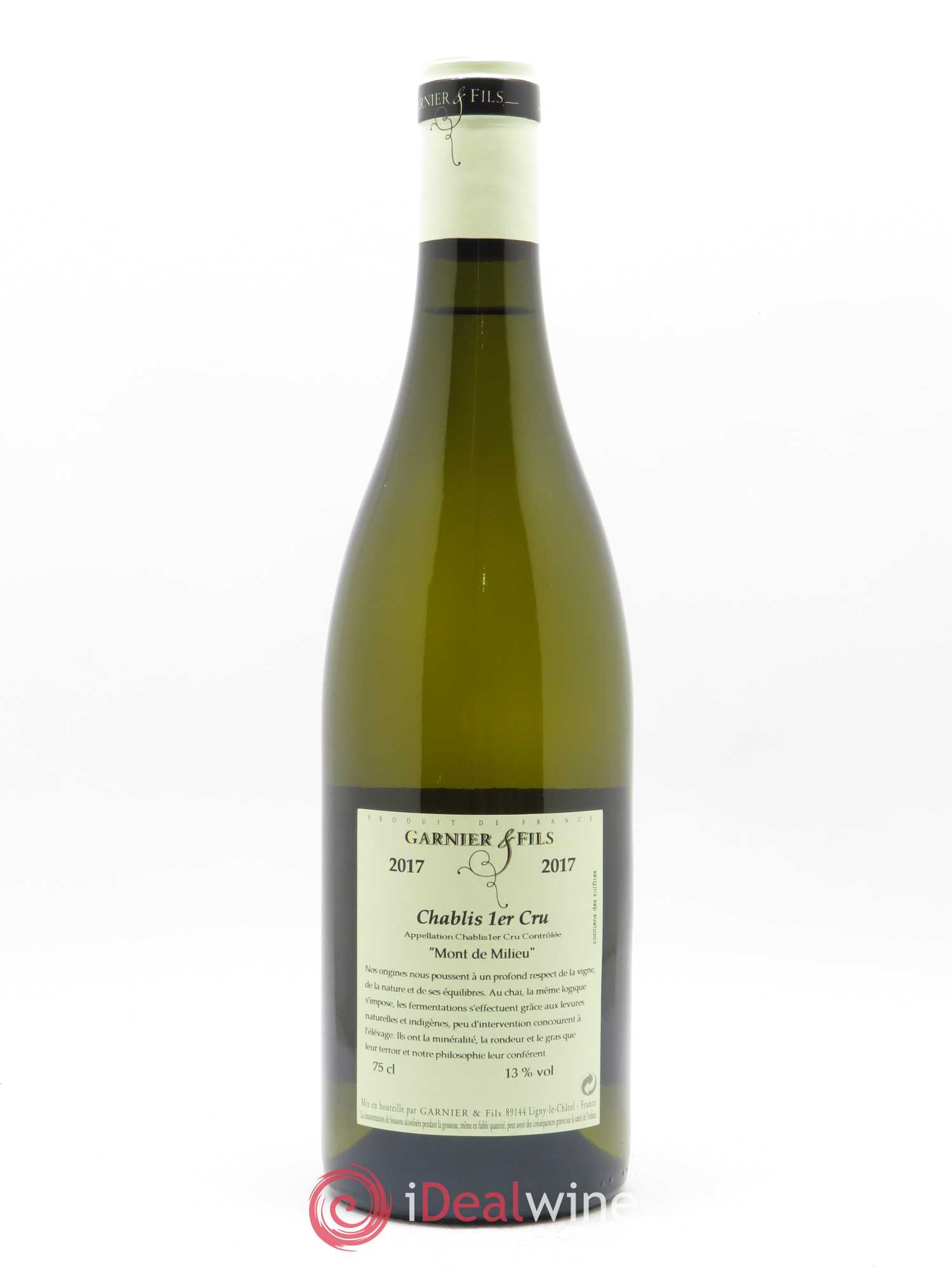 Chablis 1er Cru Mont de Milieu Garnier & Fils 2017 - Lot de 1 bouteille - 1