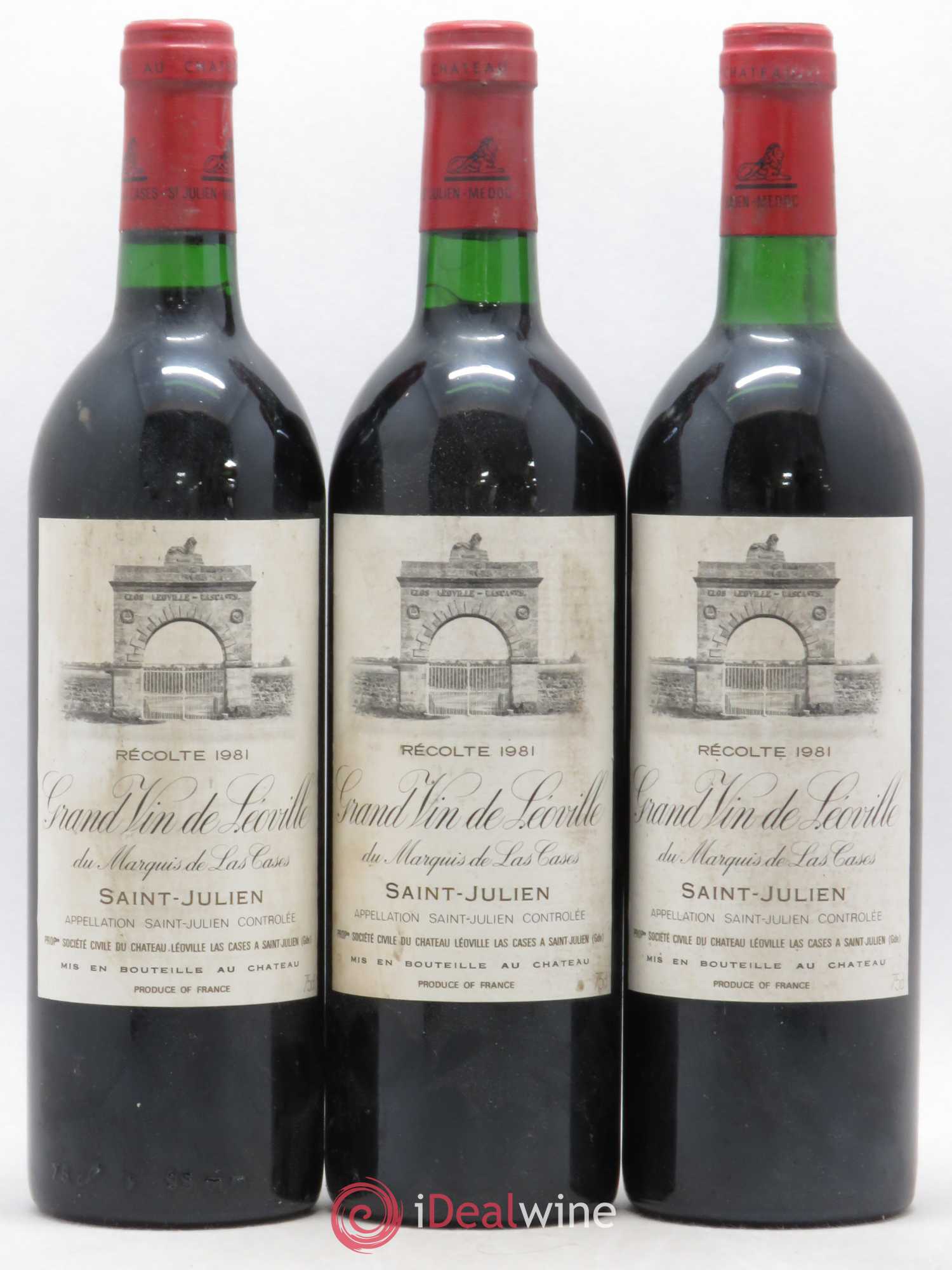 Château Léoville Las Cases 2ème Grand Cru Classé 1981 - Lot de 3 bouteilles - 0