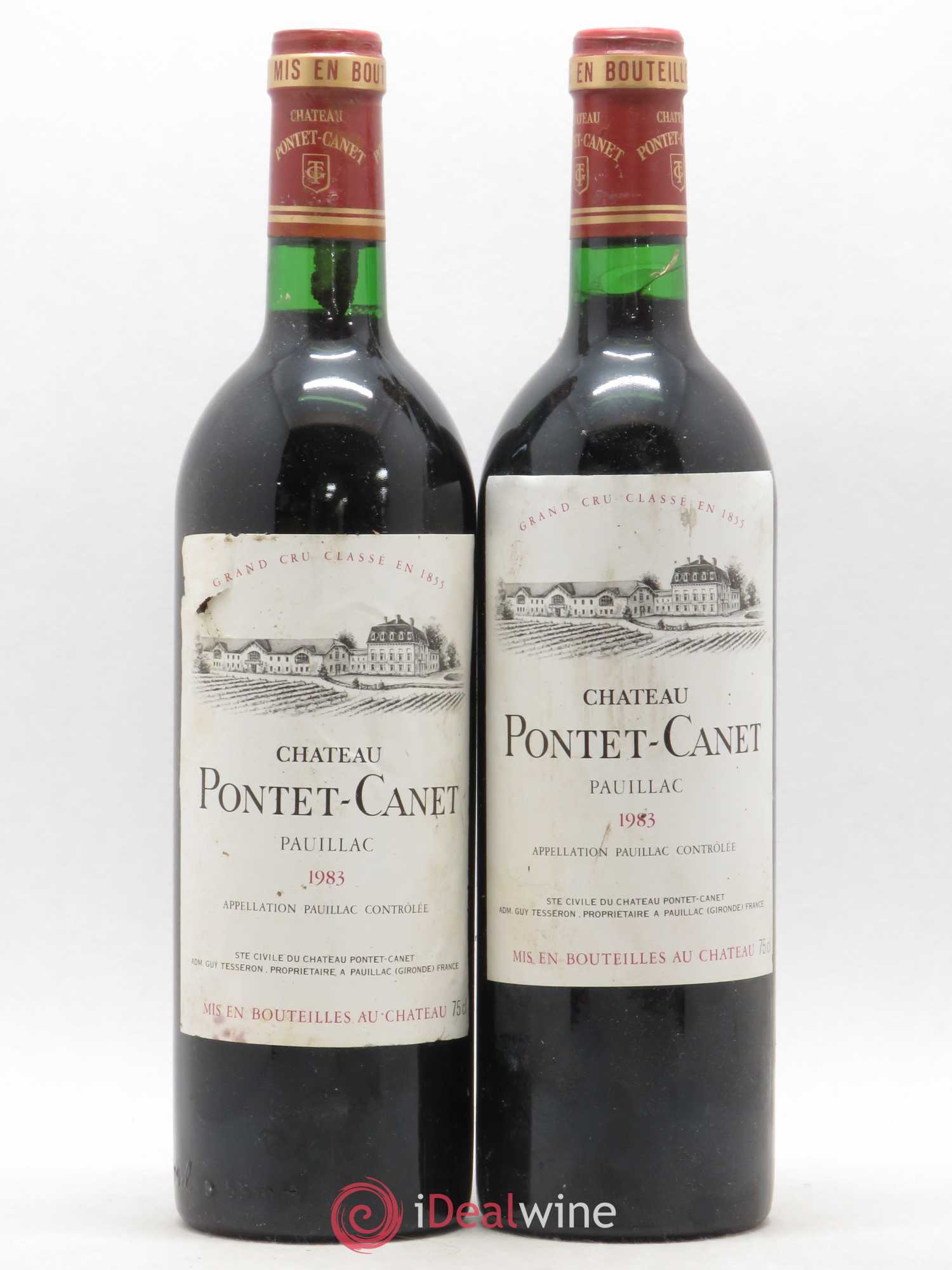 Château Pontet Canet 5ème Grand Cru Classé 1983 - Lot de 2 bouteilles - 0
