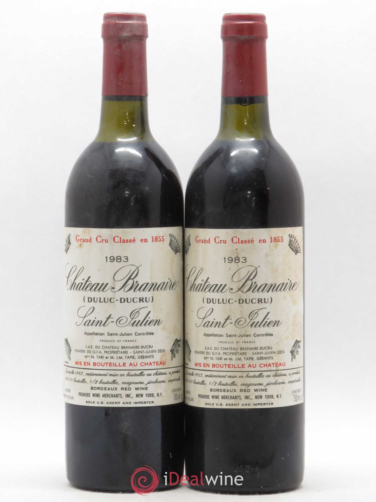Château Branaire Ducru 4ème Grand Cru Classé 1983 - Lot de 2 bouteilles - 0