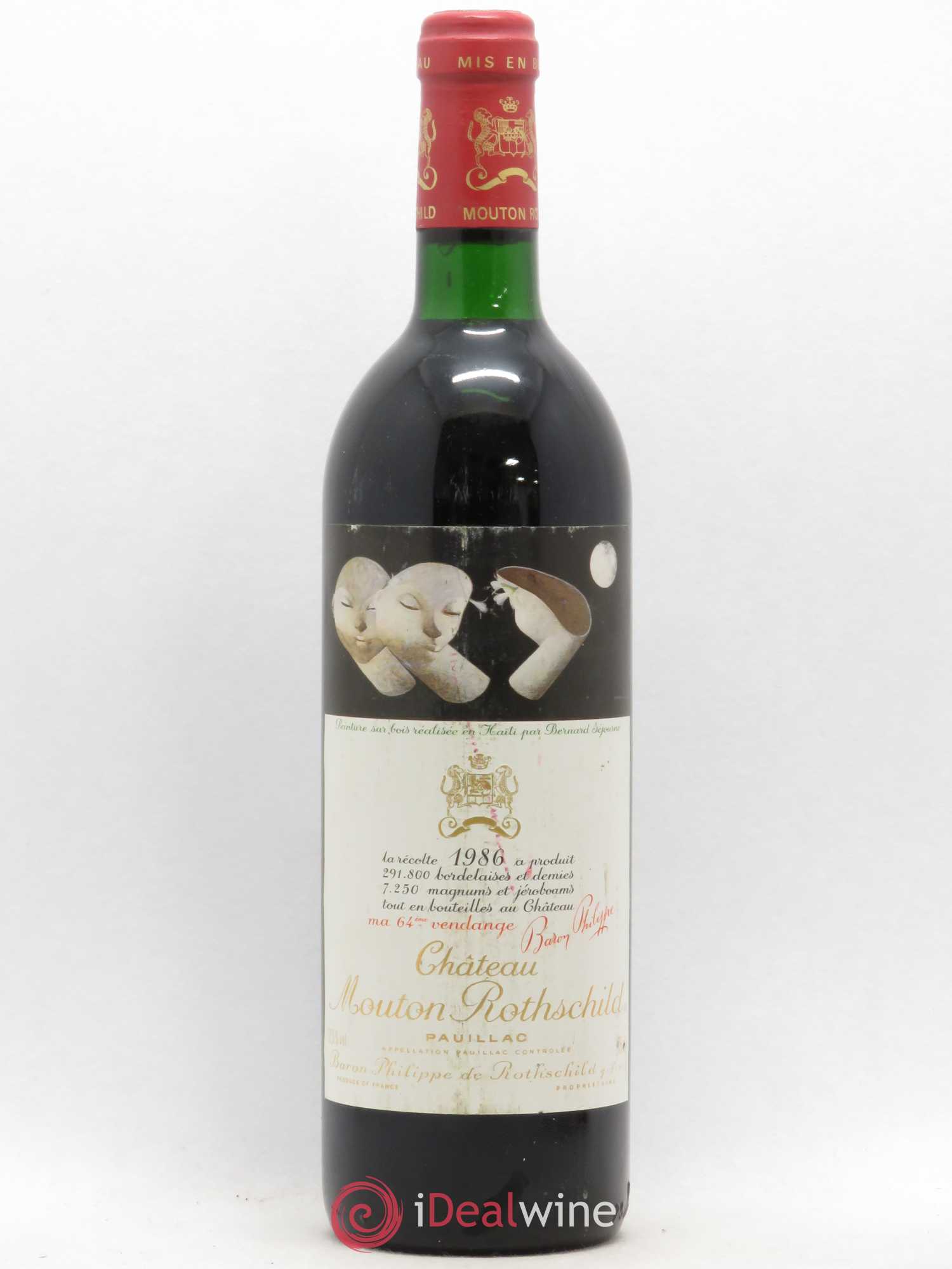 Château Mouton Rothschild 1er Grand Cru Classé 1986 - Lot de 1 bouteille - 0