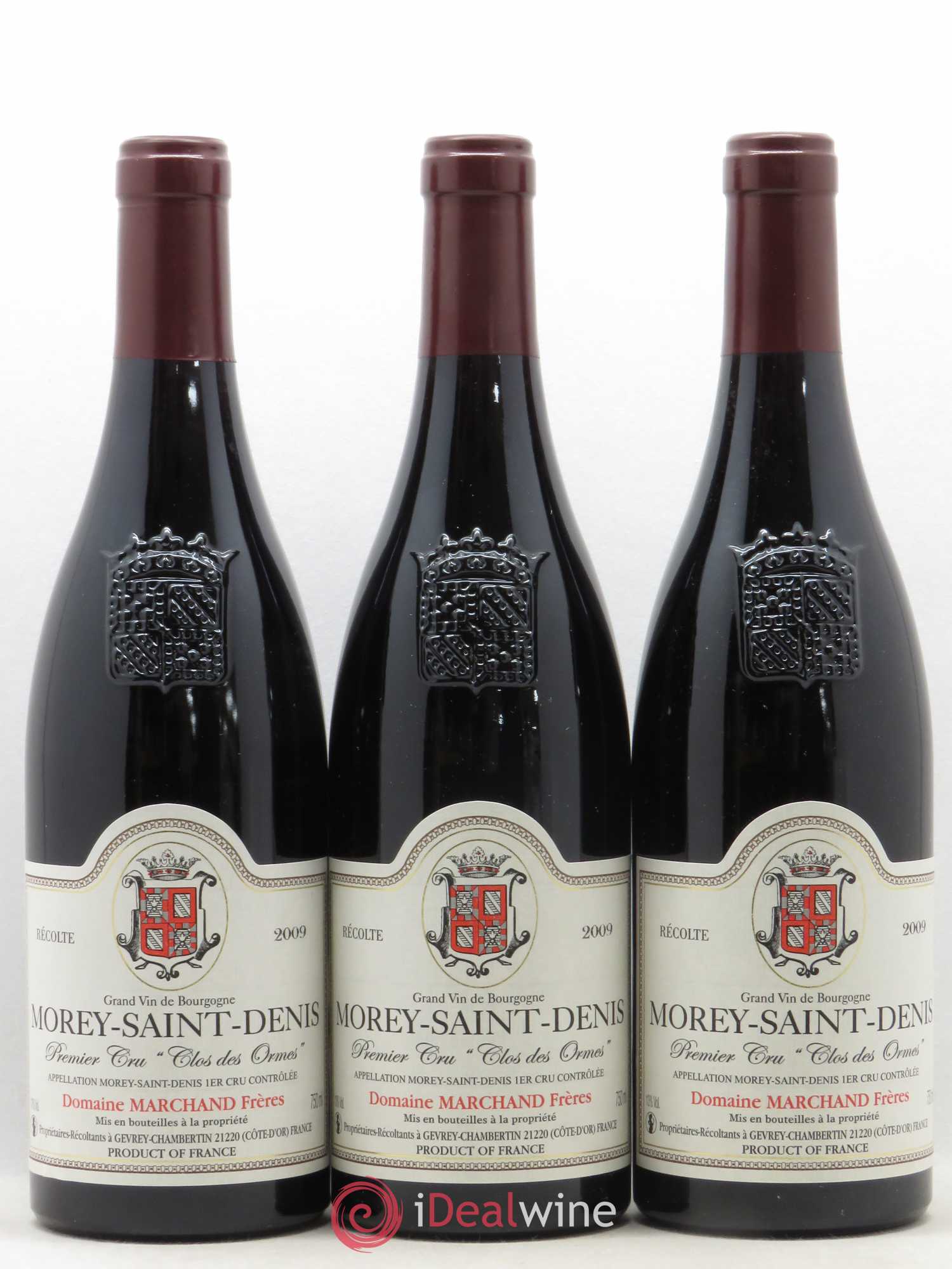 Morey-Saint-Denis 1er Cru Clos Des Ormes Marchand Frères 2009 - Posten von 3 Flaschen - 0