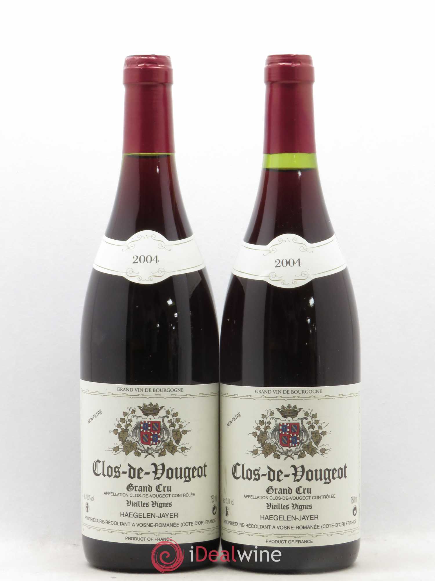 Clos de Vougeot Grand Cru Vieilles Vignes Haegelen-Jayer 2004 - Posten von 2 Flaschen - 0