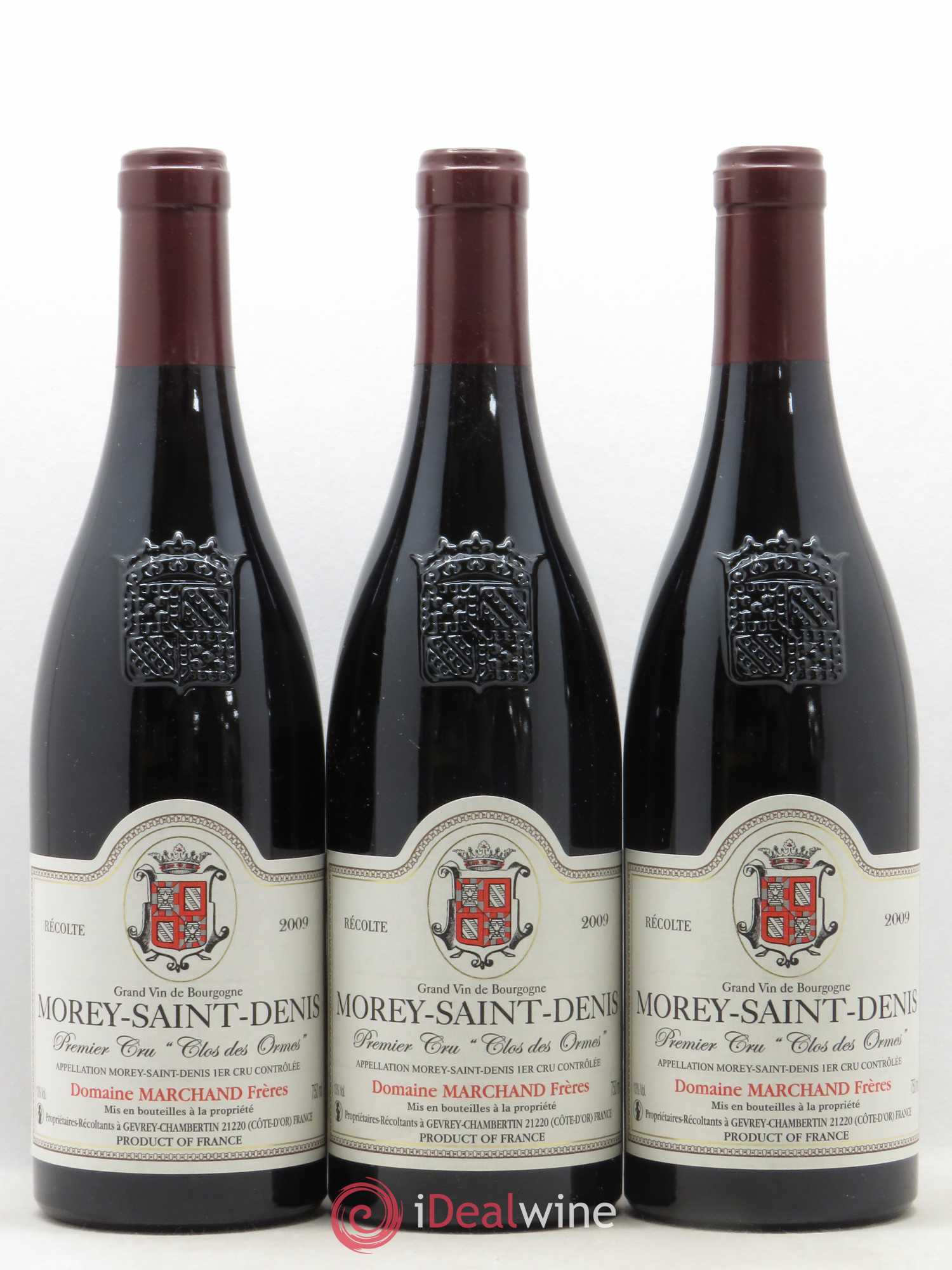 Morey-Saint-Denis 1er Cru Clos Des Ormes Marchand Frères 2009 - Posten von 3 Flaschen - 0