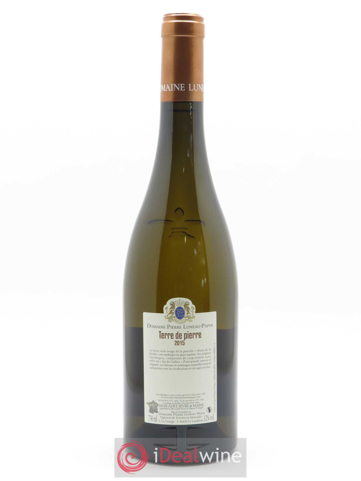 Muscadet-Sèvre-et-Maine sur lie Terre de Pierre Luneau-Papin 2015 - Lot de 1 bouteille - 1