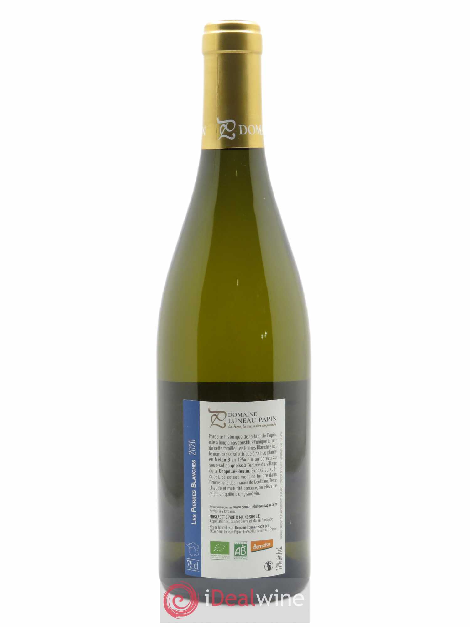 Muscadet-Sèvre-et-Maine Les Pierres Blanches Luneau-Papin 2020 - Lot de 1 bouteille - 1