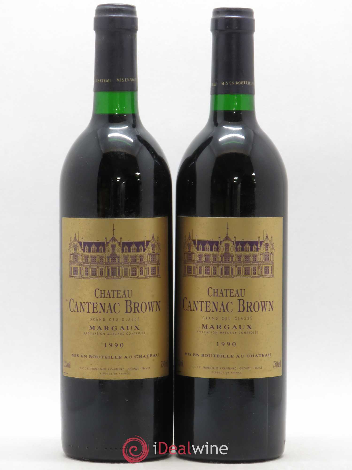Château Cantenac Brown 3ème Grand Cru Classé 1990 - Lot de 2 bouteilles - 0