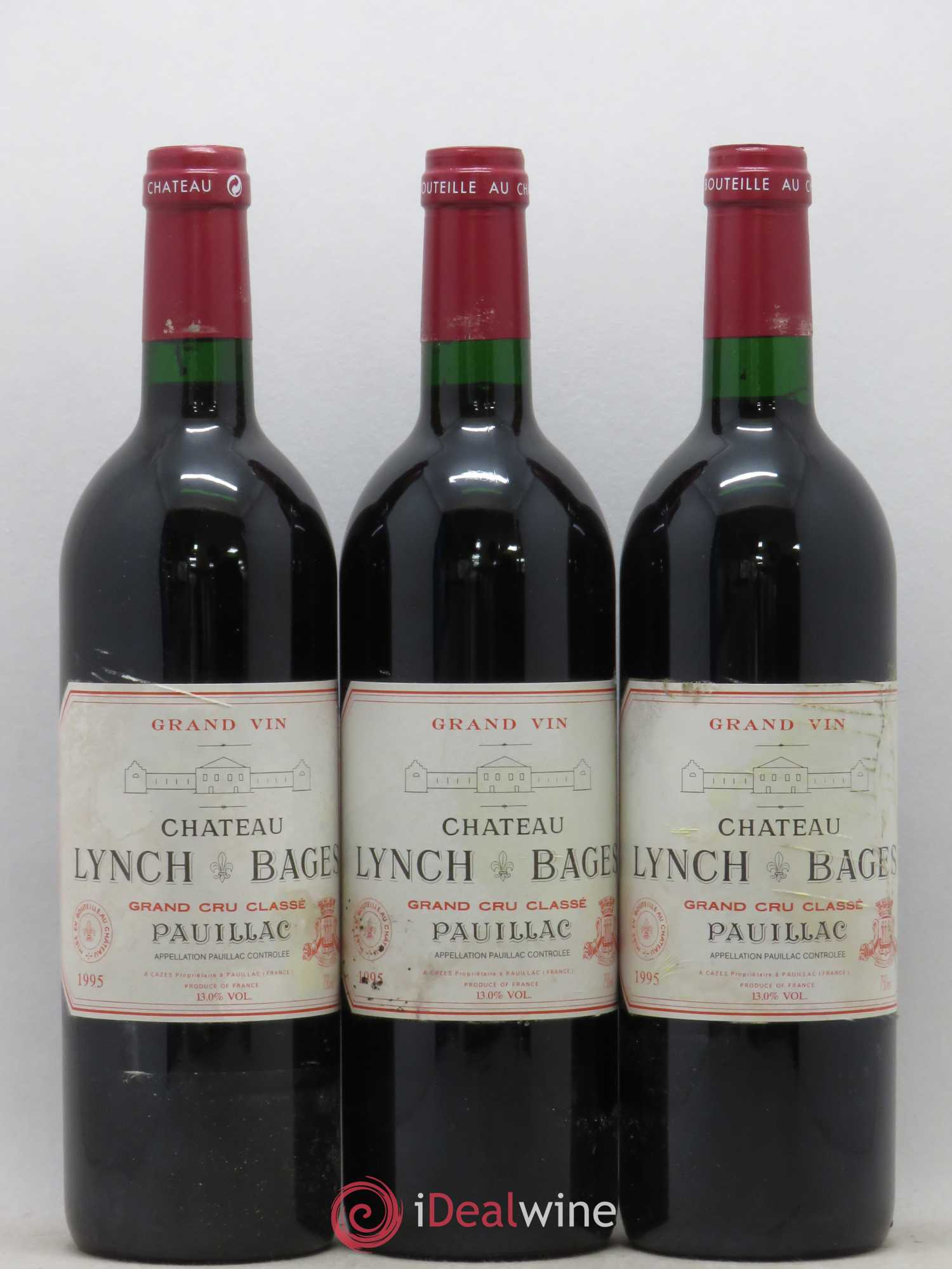 Château Lynch Bages 5ème Grand Cru Classé 1995 - Lot de 3 bouteilles - 0