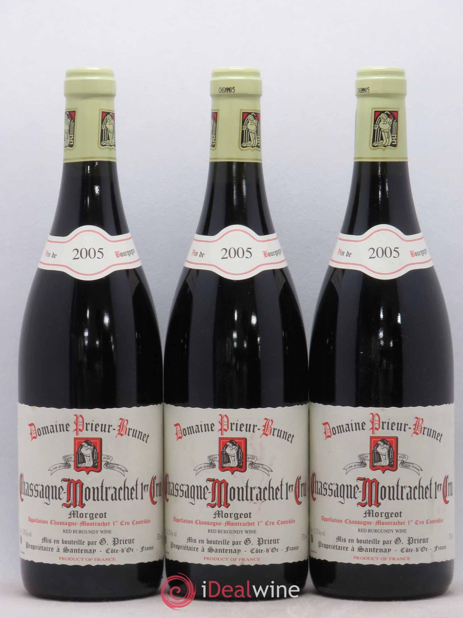 Chassagne-Montrachet 1er Cru Morgeot Prieur Brunet 2005 - Lot de 3 bouteilles - 0