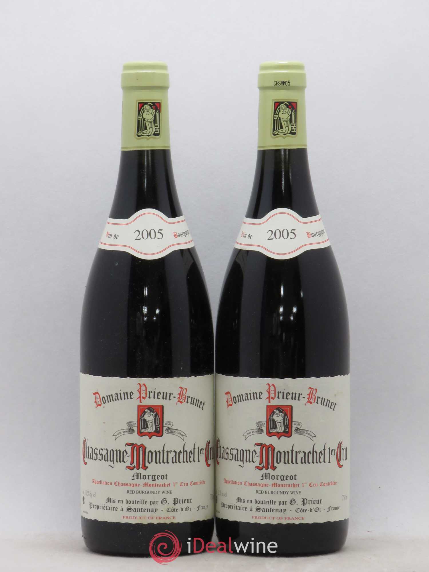 Chassagne-Montrachet 1er Cru Morgeot Prieur Brunet 2005 - Lot de 2 bouteilles - 0
