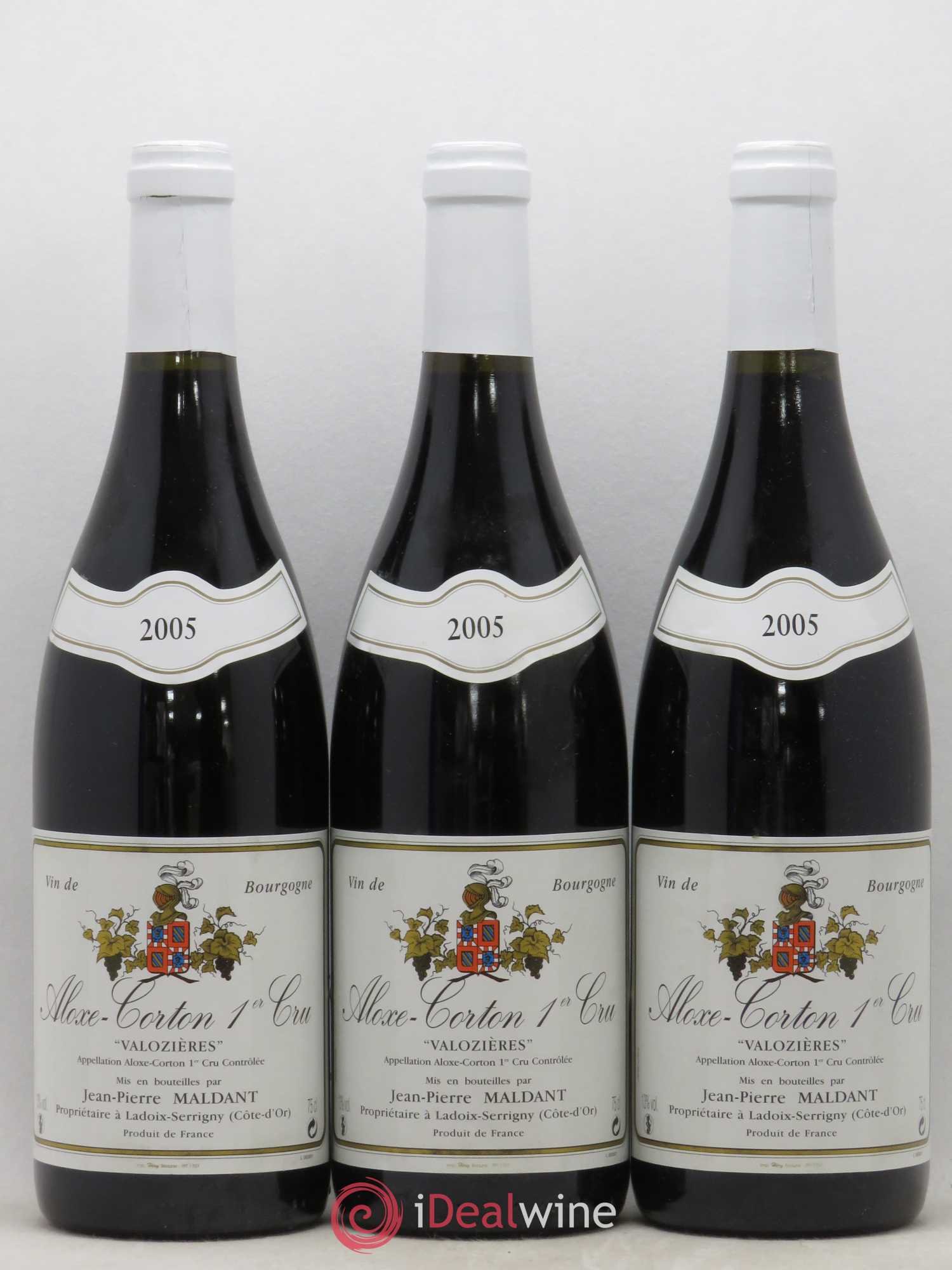 Aloxe-Corton 1er Cru Valozieres Jean Pierre Maldant 2005 - Posten von 3 Flaschen - 0