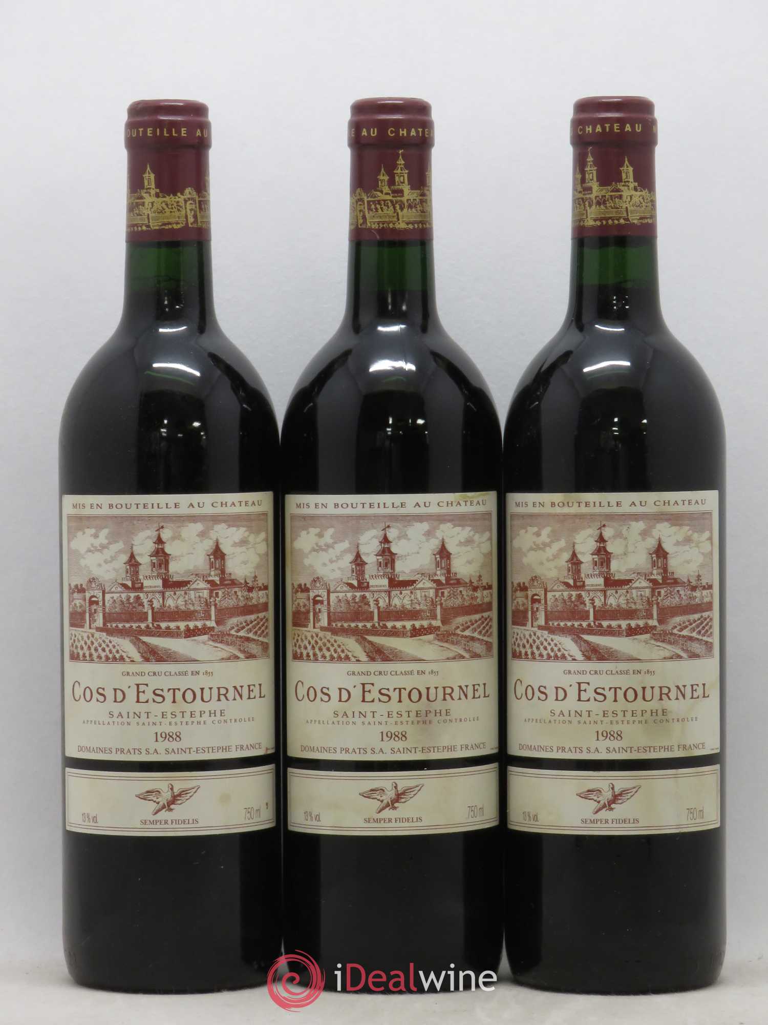 Cos d'Estournel 2ème Grand Cru Classé 1988 - Lot de 3 bouteilles - 0