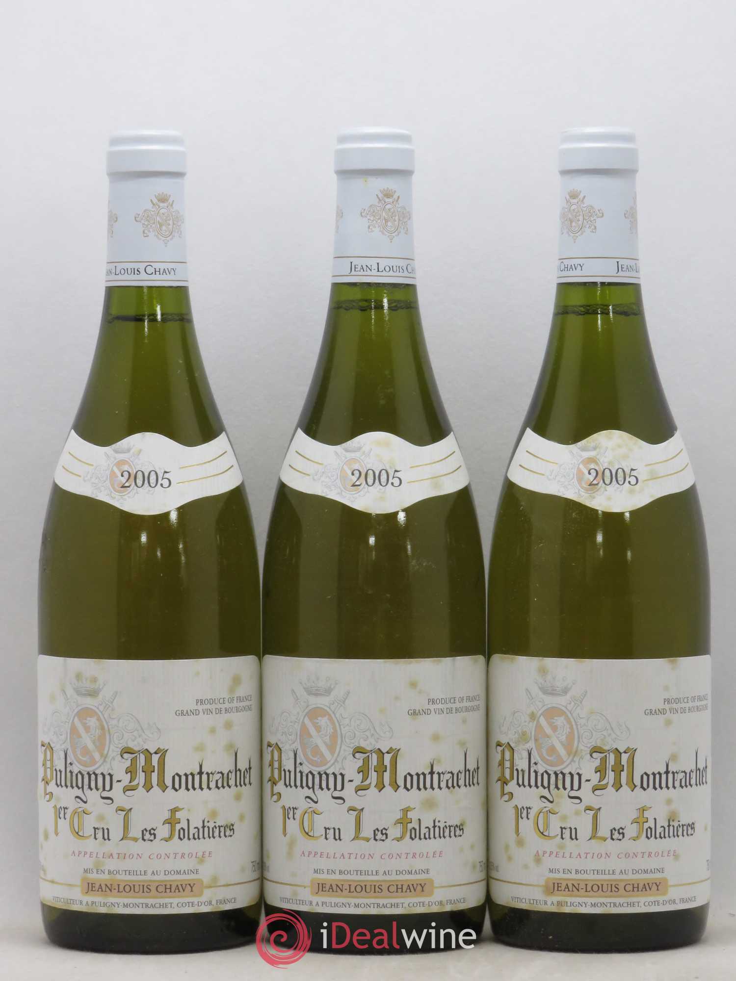 Puligny-Montrachet 1er Cru Les Folatières Jean-Louis Chavy 2005 - Lotto di 3 bottiglie - 0