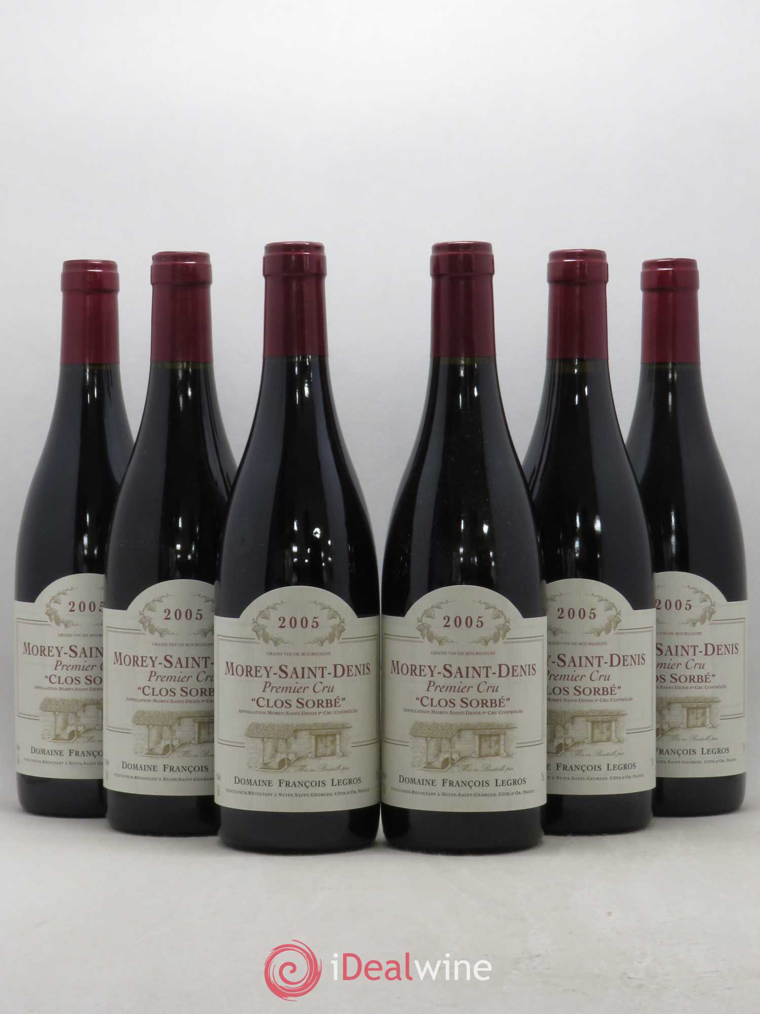 Morey-Saint-Denis 1er Cru Clos Sorbé Francois Legros 2005 - Lot de 6 bouteilles - 0