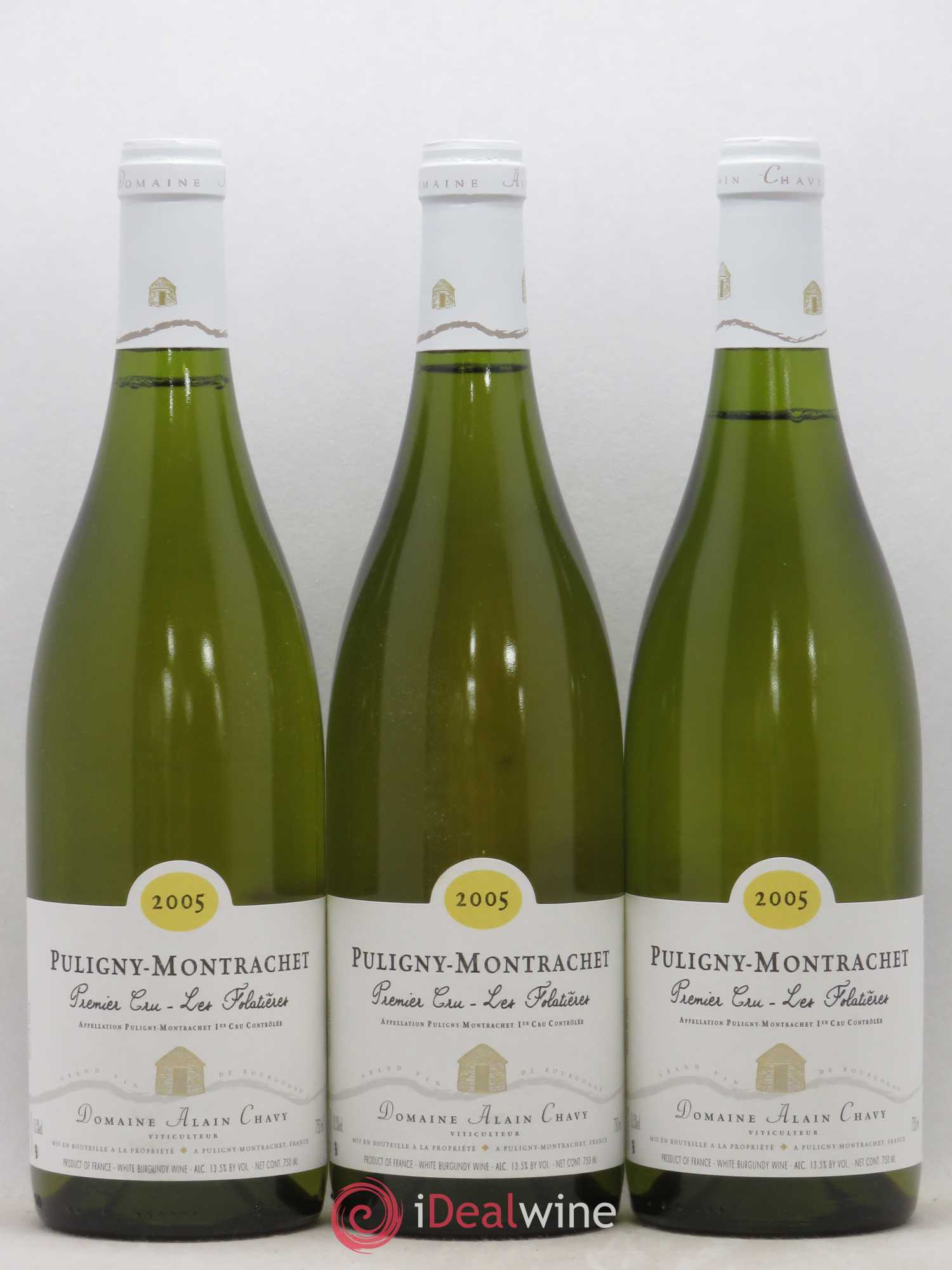 Puligny-Montrachet 1er Cru Les Folatieres Alain Chavy 2005 - Posten von 3 Flaschen - 0