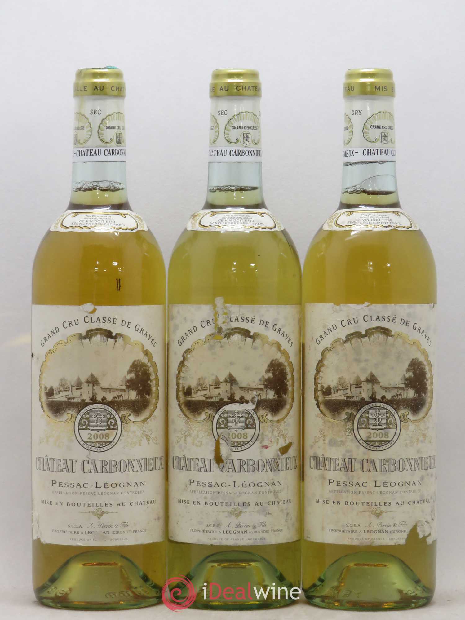 Château Carbonnieux Cru Classé de Graves 2008 - Lot de 3 bouteilles - 0
