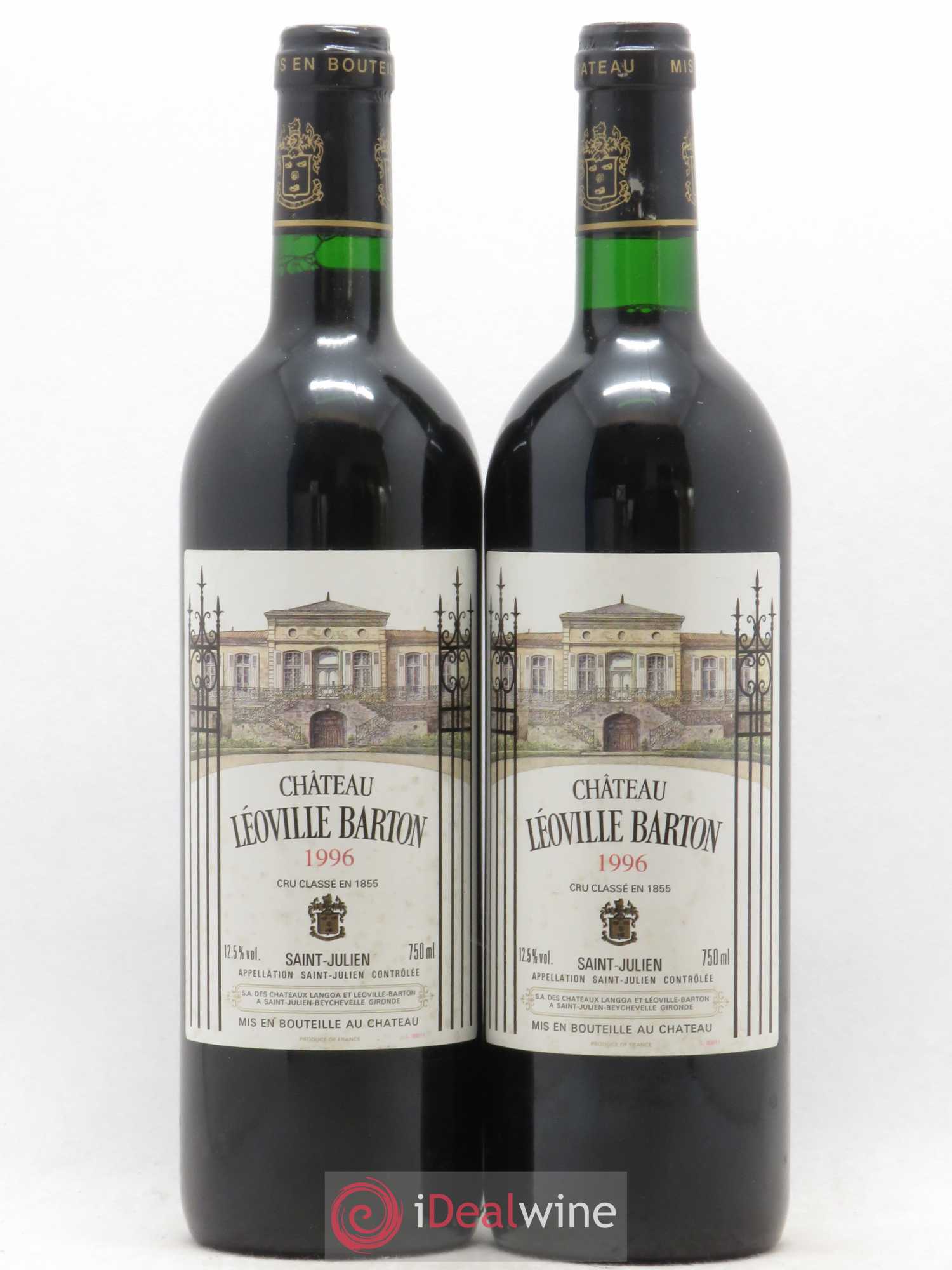 Château Léoville Barton 2ème Grand Cru Classé 1996 - Lot de 2 bouteilles - 0