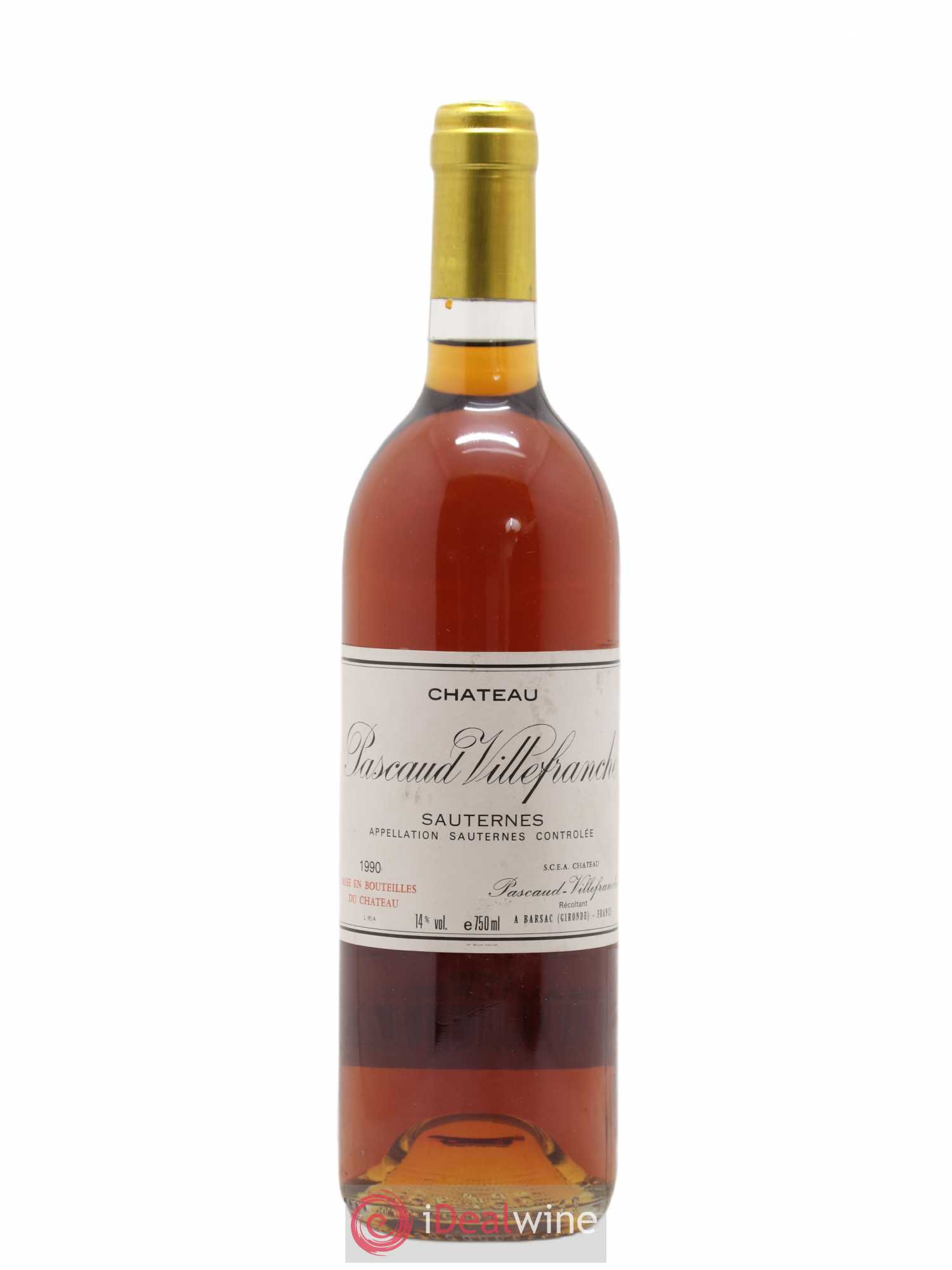 Sauternes Château Pascaud Villefranche 1990 - Lotto di 1 bottiglia - 0
