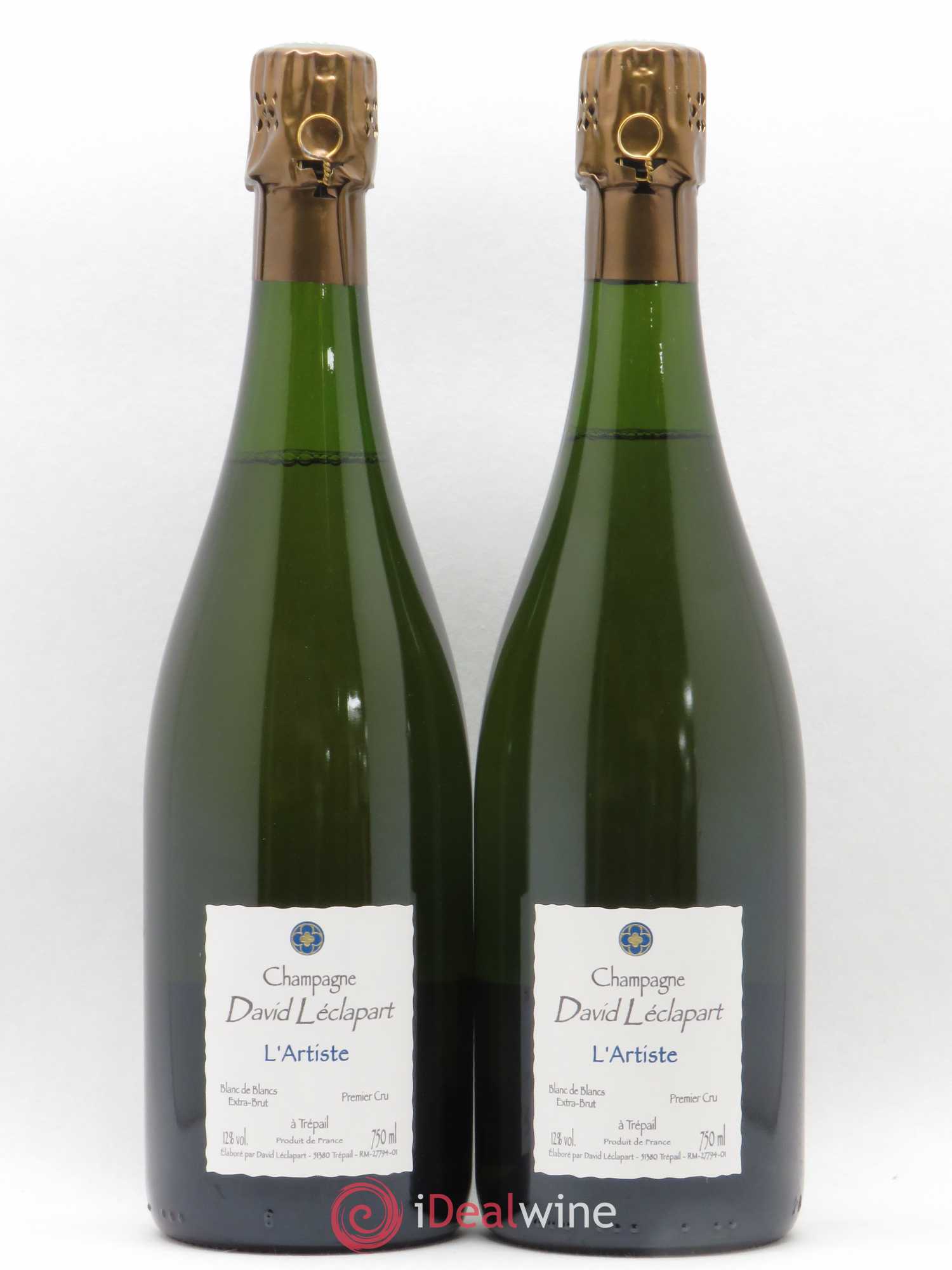 L'Artiste Blanc de Blancs 1er Cru Extra-Brut David Leclapart 2005 - Lot de 2 bouteilles - 0