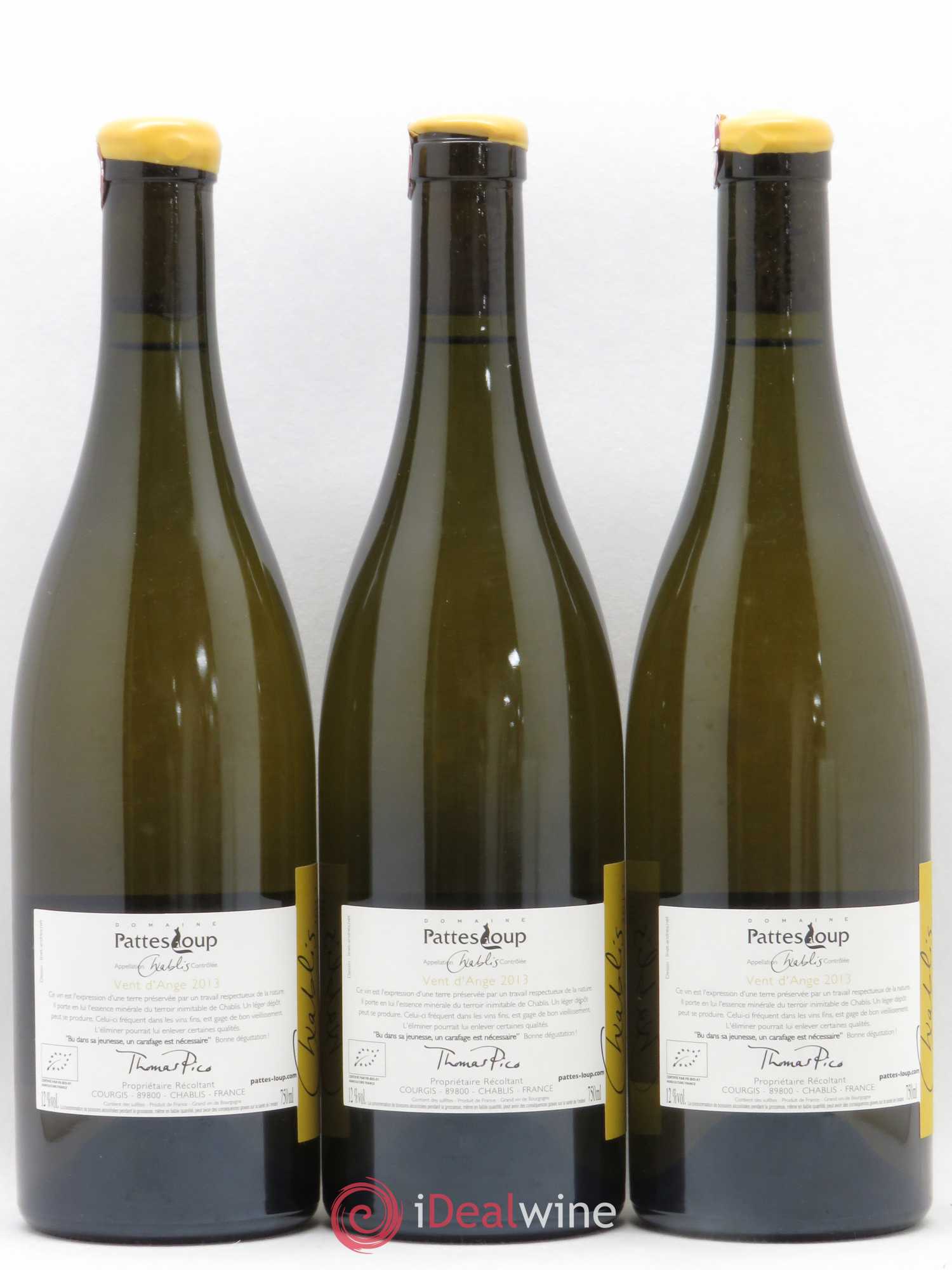 Chablis Vent d'Ange Pattes Loup (Domaine) 2013 - Lot de 3 bouteilles - 1