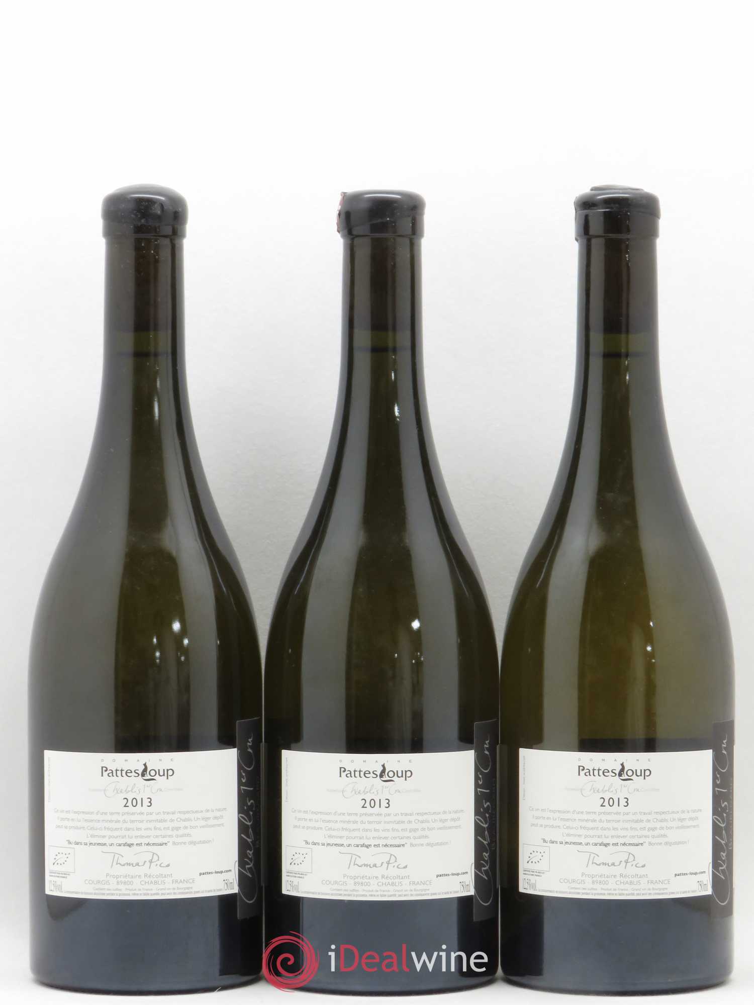 Chablis 1er Cru Beauregard Pattes Loup (Domaine) 2013 - Lotto di 3 bottiglie - 1