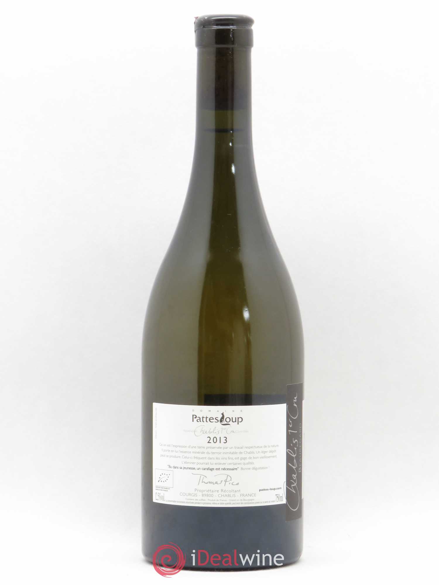 Chablis 1er Cru Beauregard Pattes Loup (Domaine) 2013 - Lot de 1 bouteille - 1