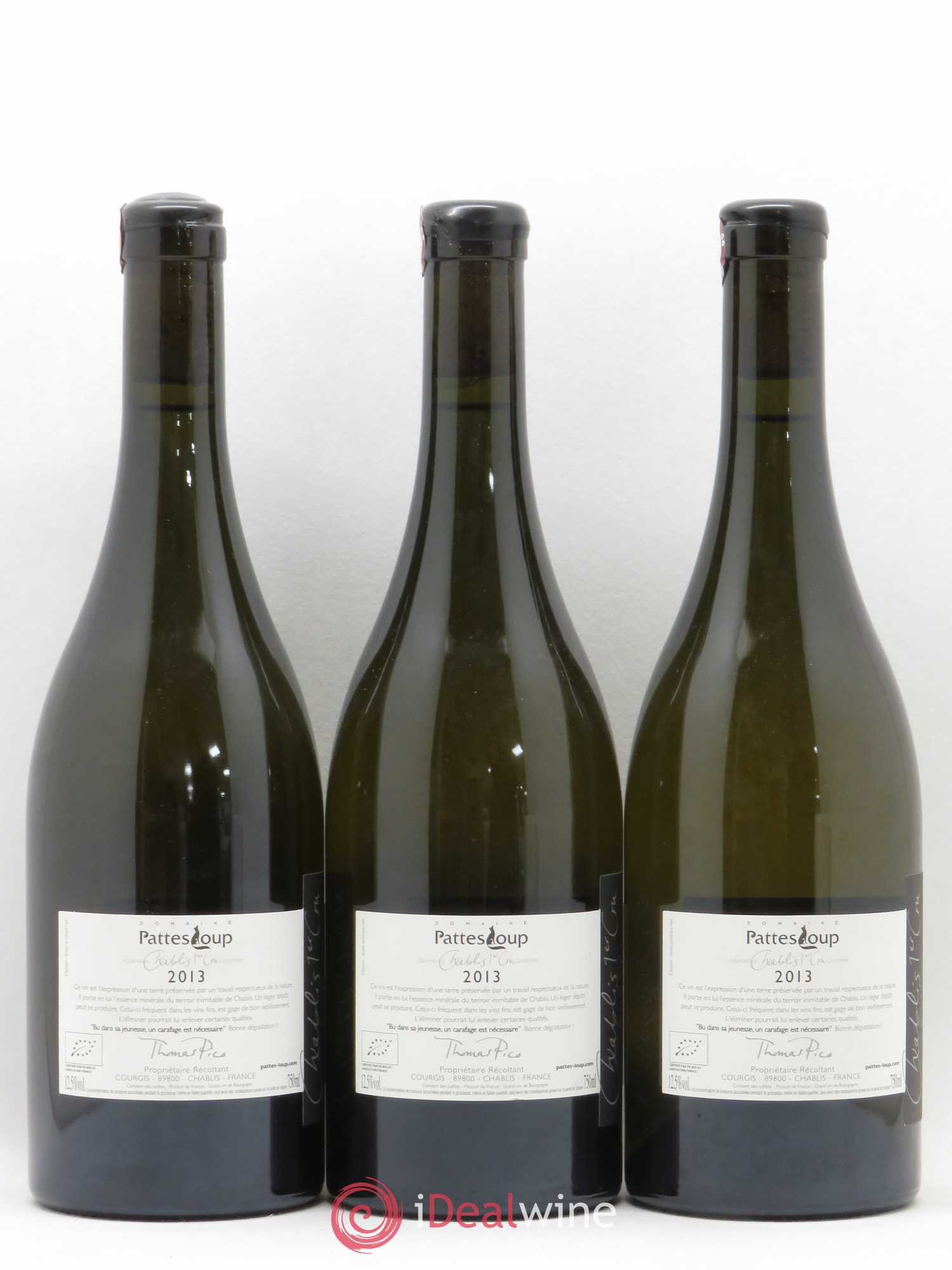 Chablis 1er Cru Butteaux Pattes Loup (Domaine) 2013 - Lot de 3 bouteilles - 1